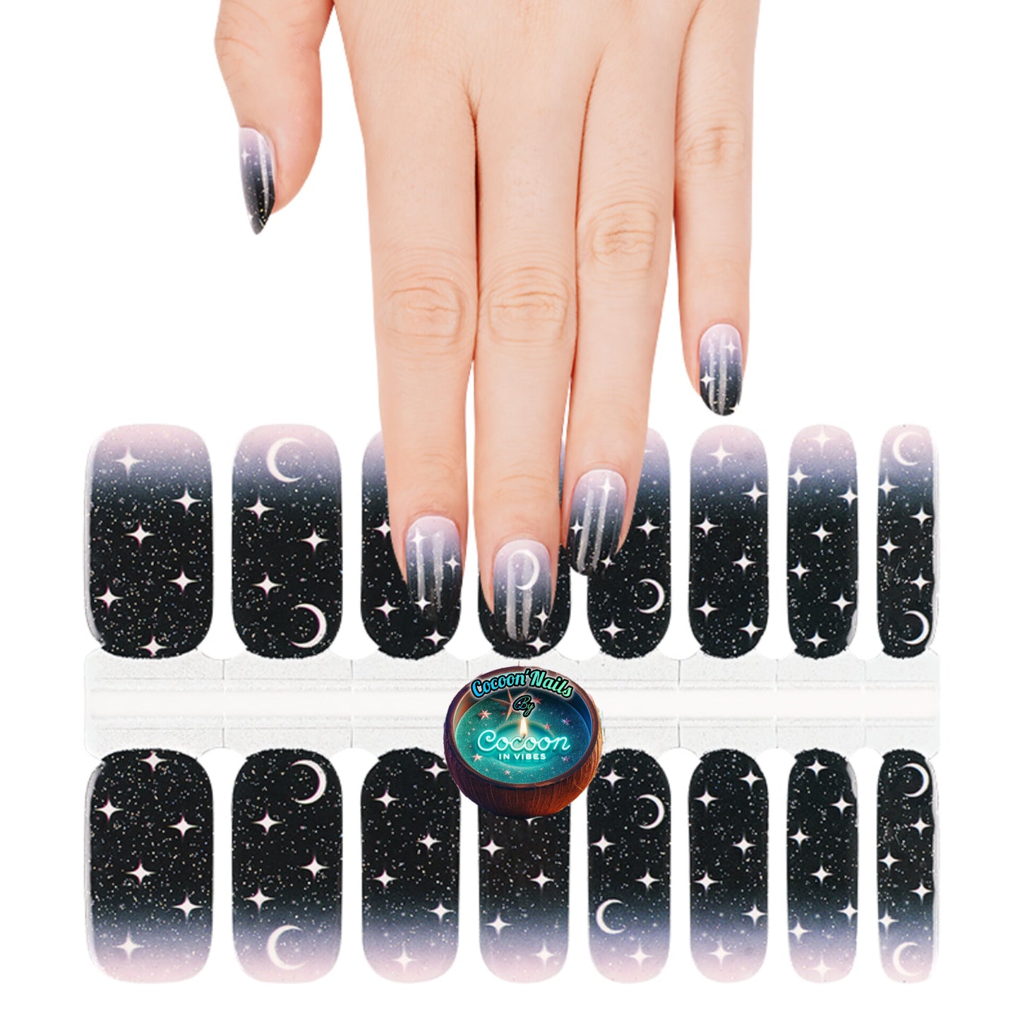 Cocoon’Nails – Cosmic Dreams : Plonge dans un dégradé céleste aux reflets étoilés…