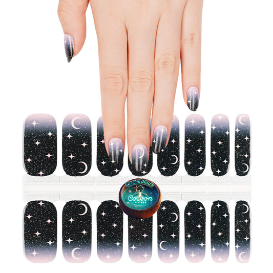 Cocoon’Nails – Cosmic Dreams : Plonge dans un dégradé céleste aux reflets étoilés…