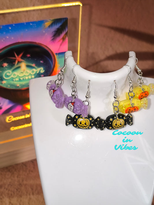 Boucles d’oreilles Halloween – Bonbons enchantés - En acier inoxydable 316 hypoallergénique