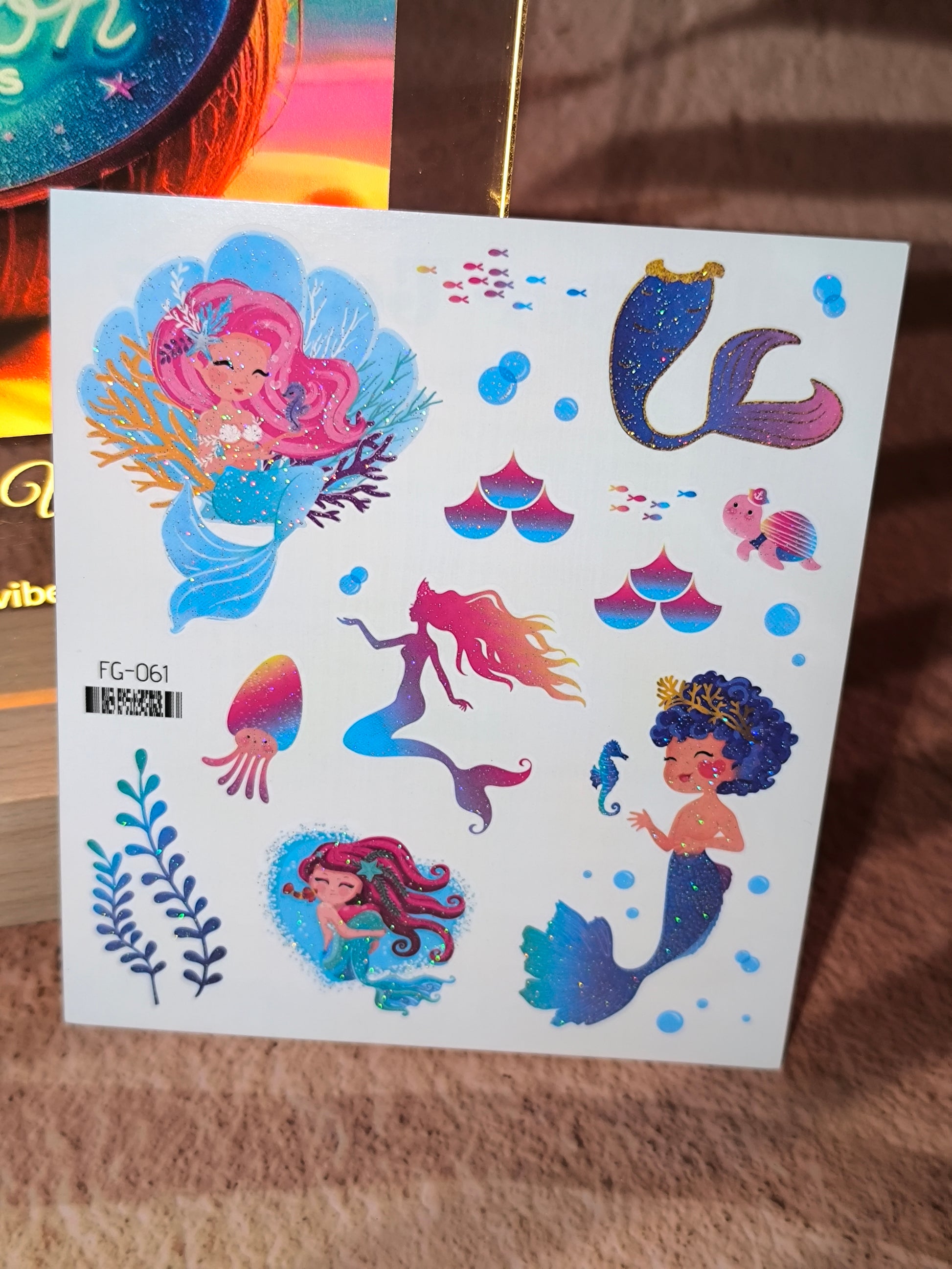 Tatouages Éphémères Sirènes & Licornes Pailletées – Un Monde Magique sur la Peau !