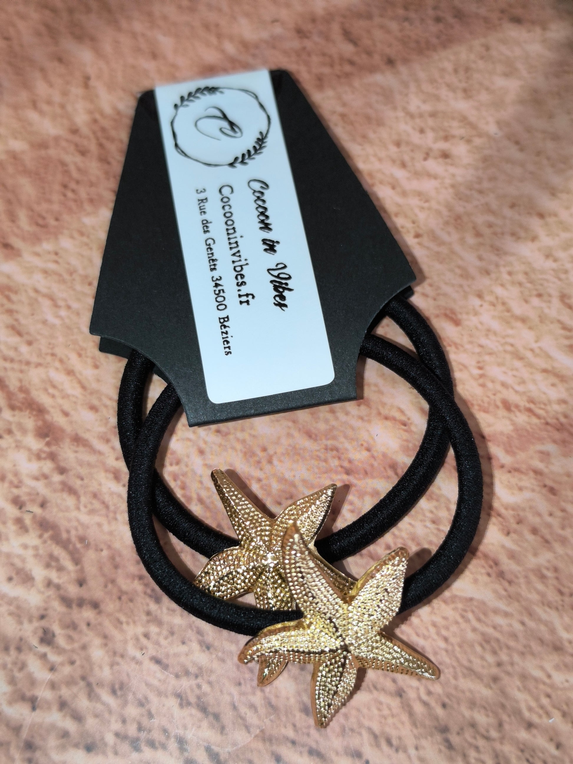 Lot de 2 gros Élastiques avec Bijoux Coquillage serti