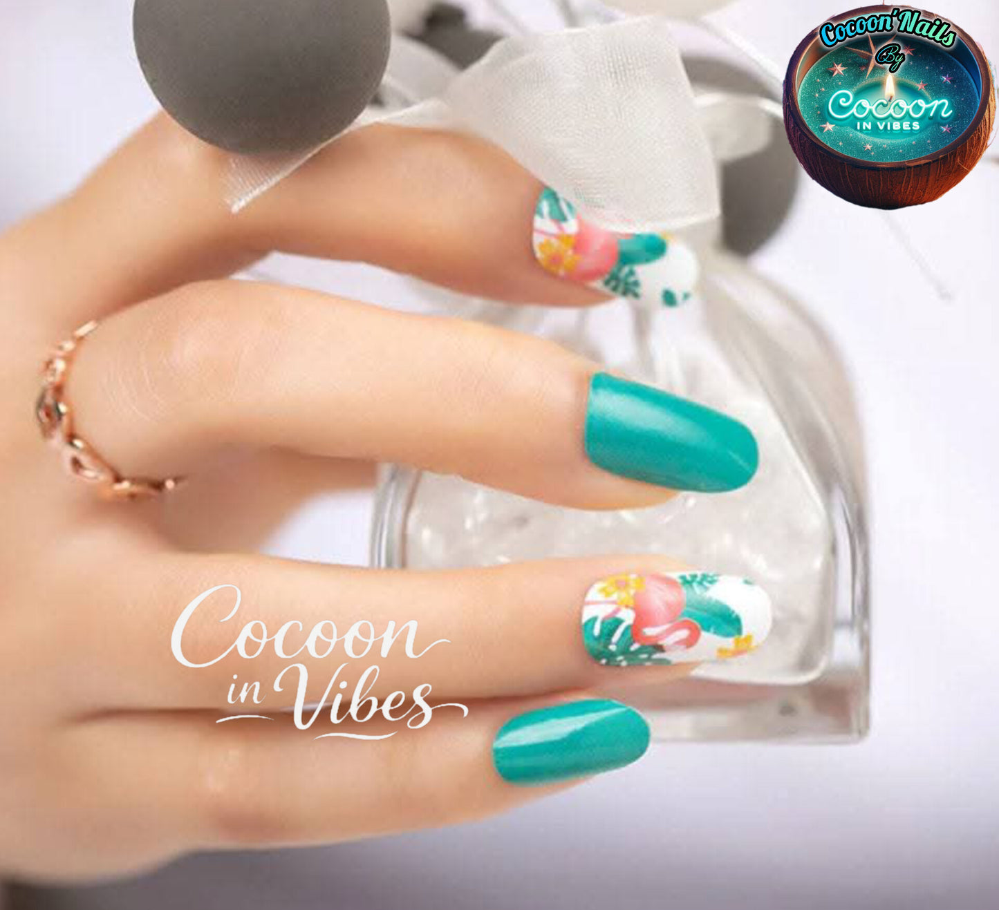 Cocoon’Nails Tropical Flamingo – Vernis Autocollant Kit Complet