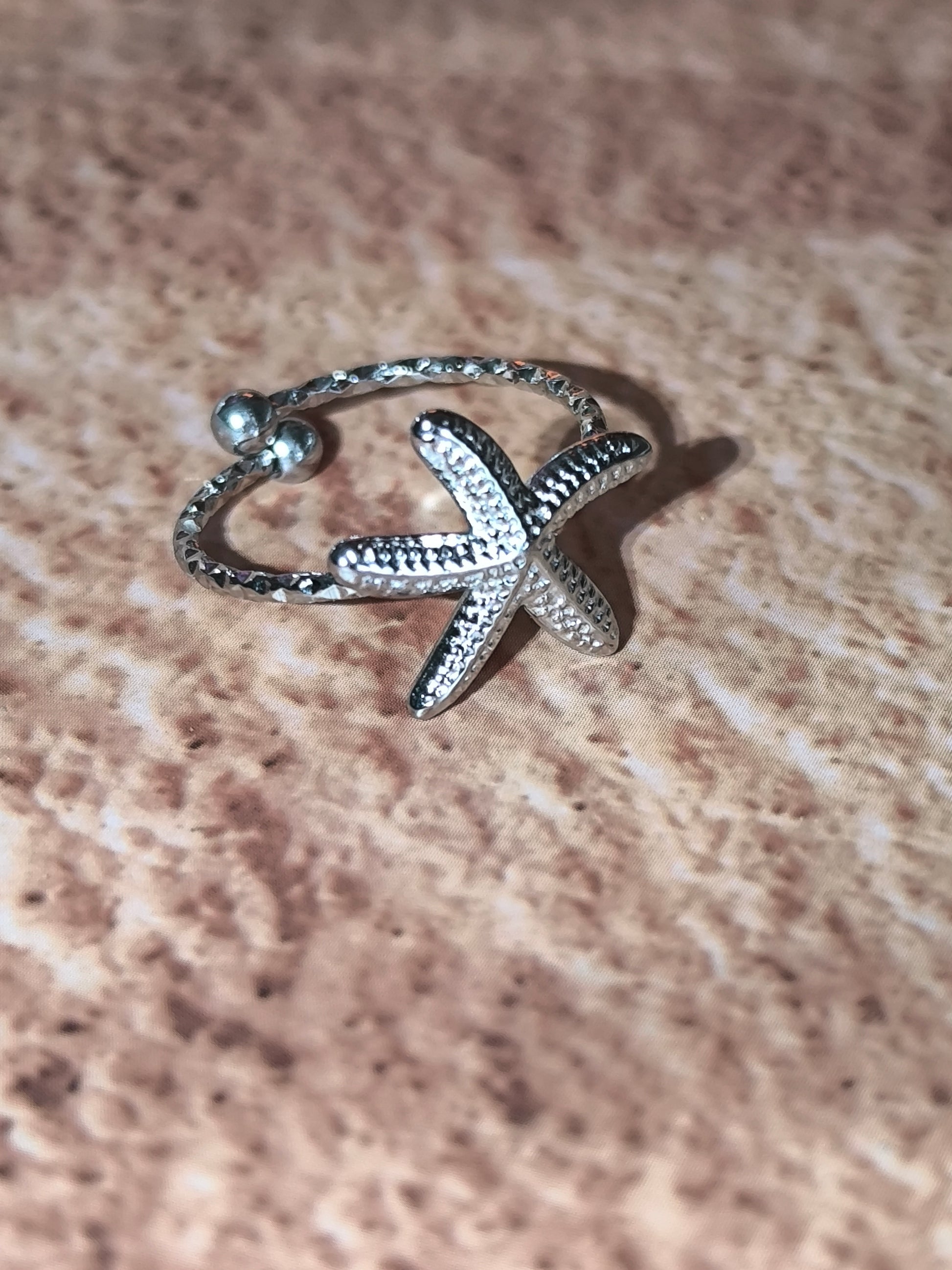 Bague Étoile de Mer en Acier Inoxydable – Trésor des Vagues