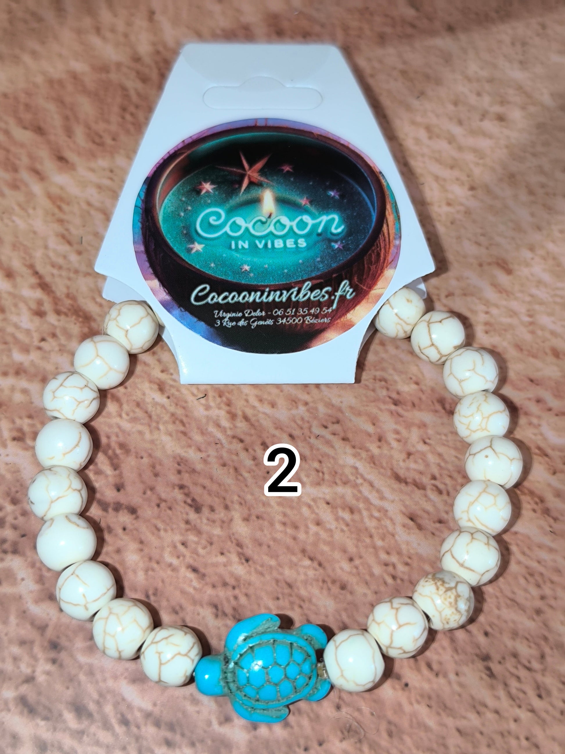 Bracelet pierres & Tortue turquoise