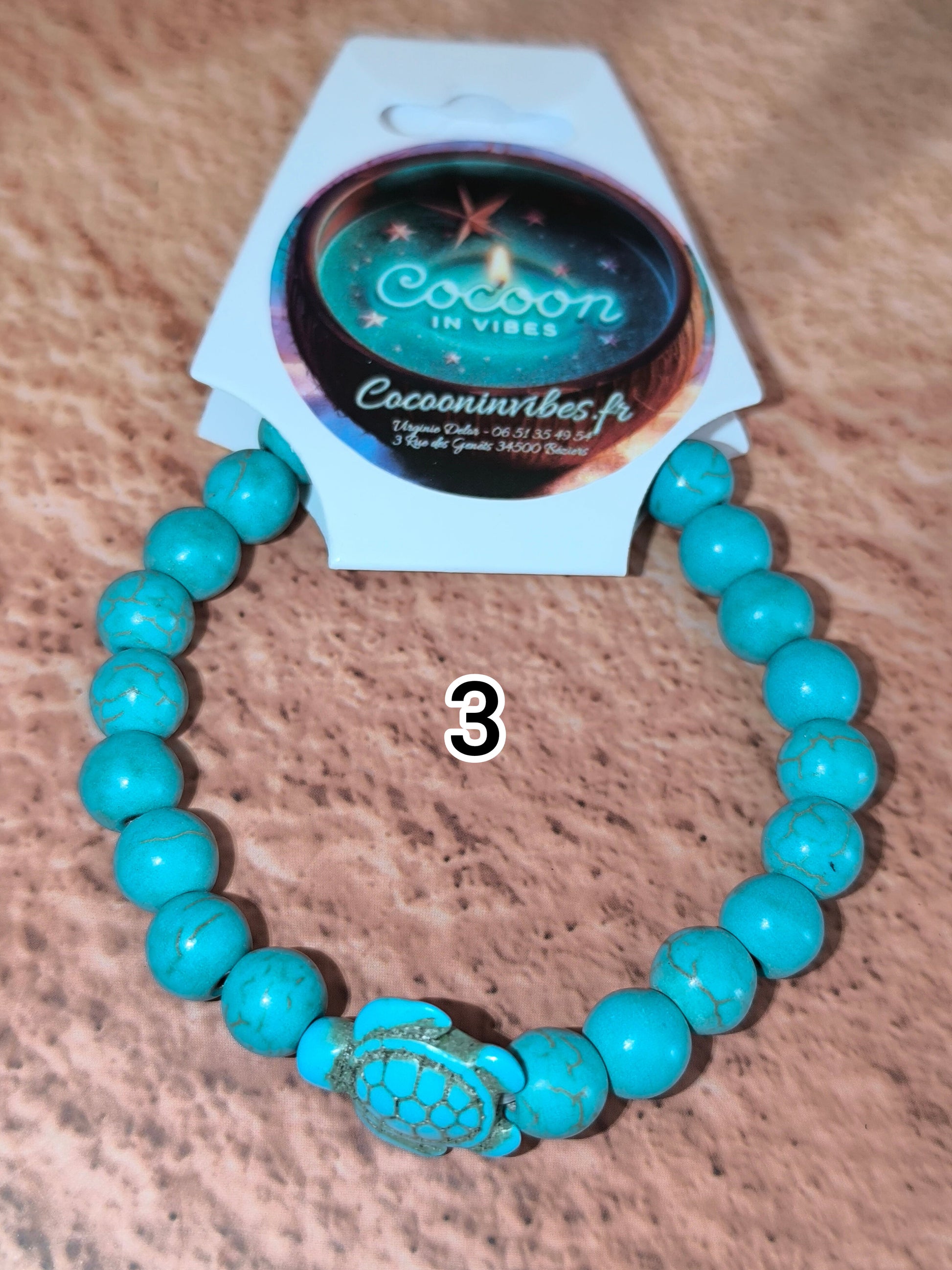 Bracelet pierres & Tortue turquoise