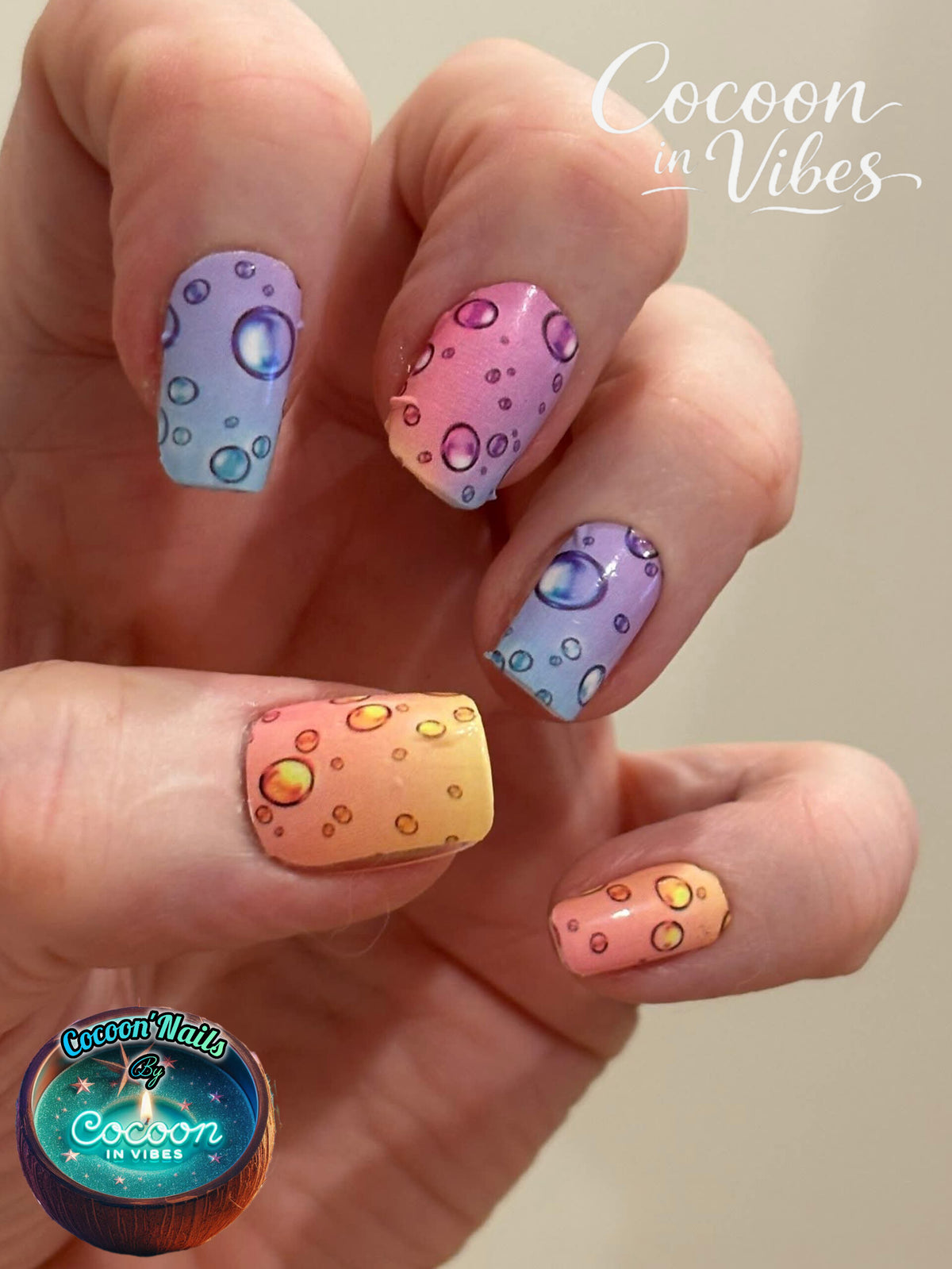 Cocoon’Nails Rainbow Soda Pop – Vernis Autocollant Kit Complet