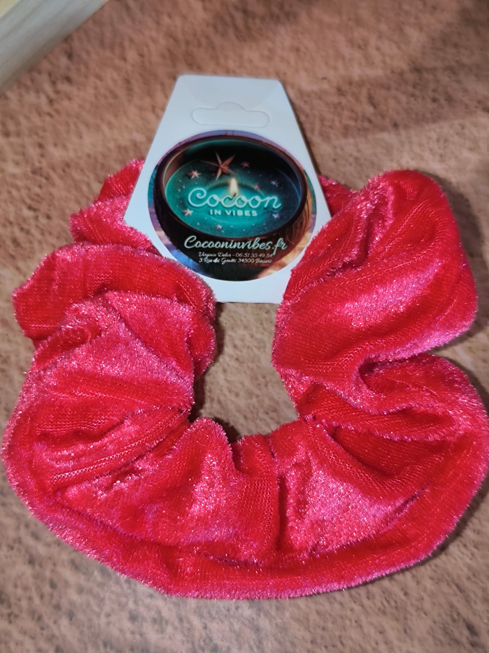 Chouchou Secret en Velours – Avec Poche Cachée Zippée