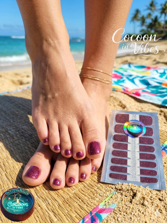 Cocoon’Nails – Sangria Sparkle (Pédicure)