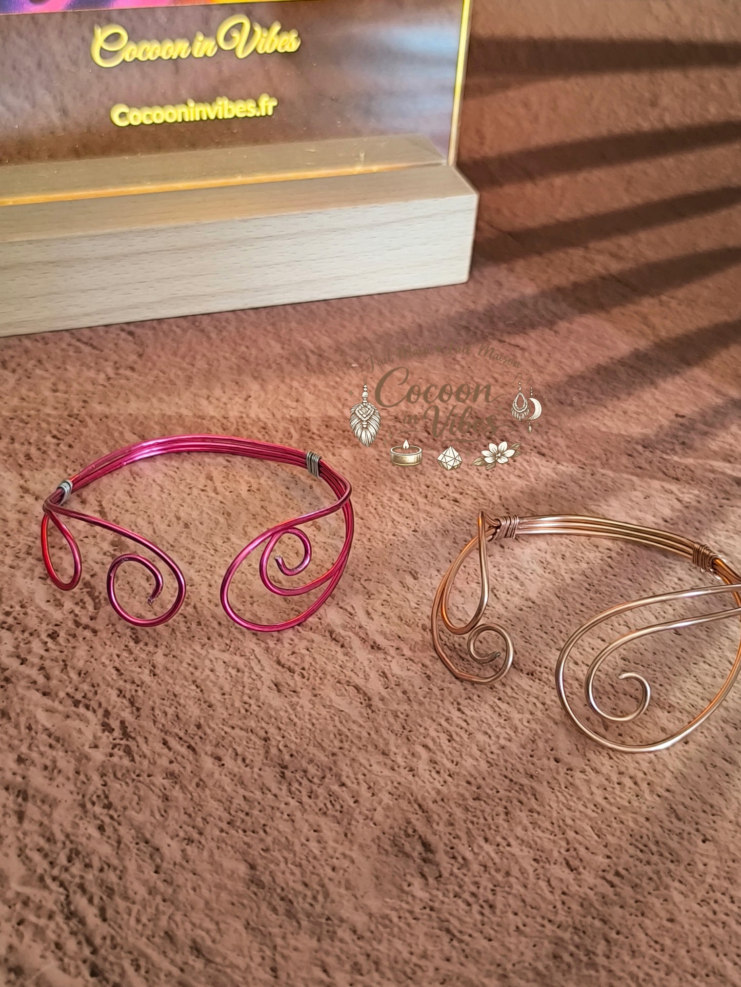 Bracelet Personnalisable Douce Spirale (Or Rose & Teintes au choix) – Collection Douce Spirale