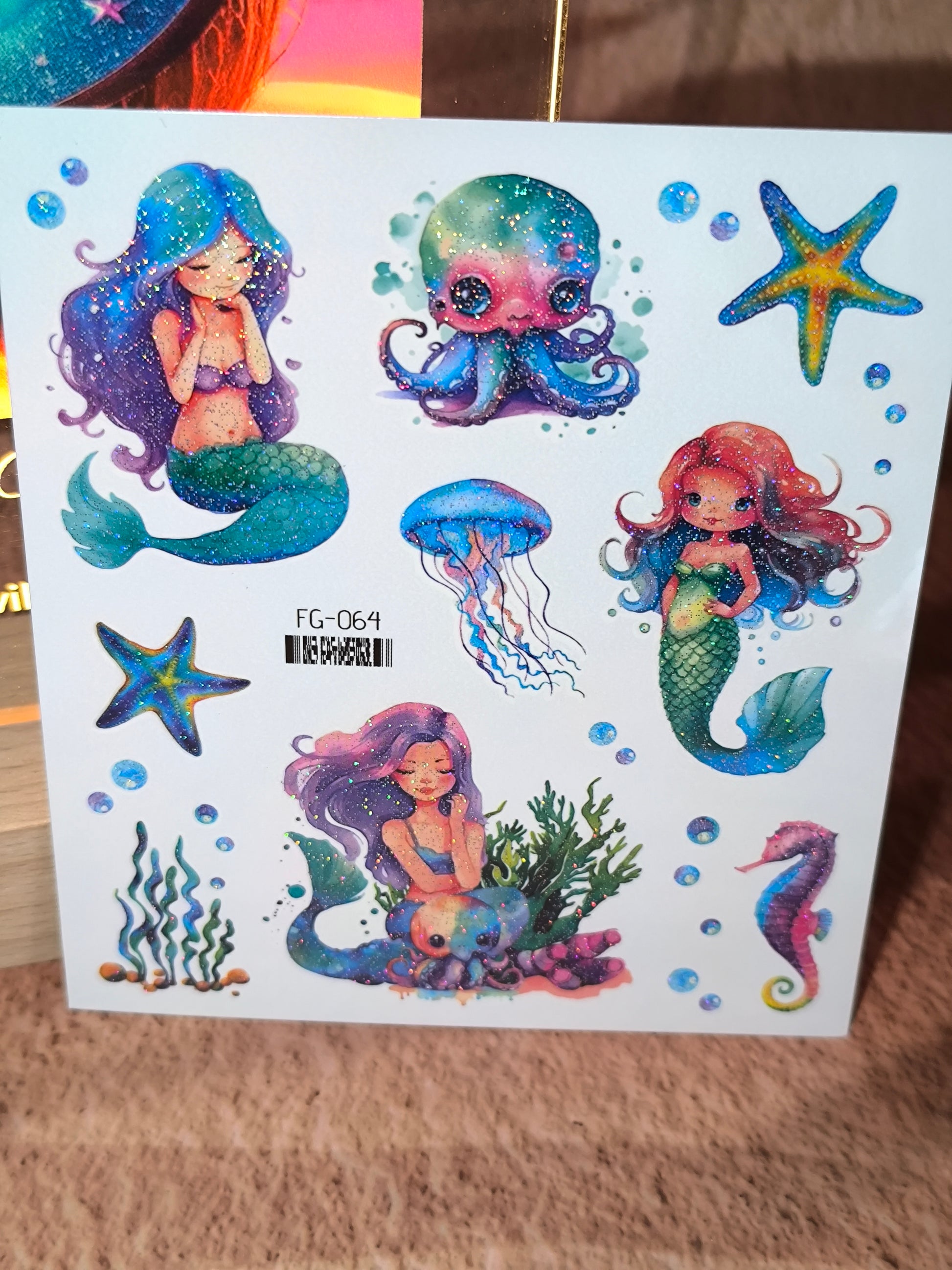 Tatouages Éphémères Sirènes & Licornes Pailletées – Un Monde Magique sur la Peau !