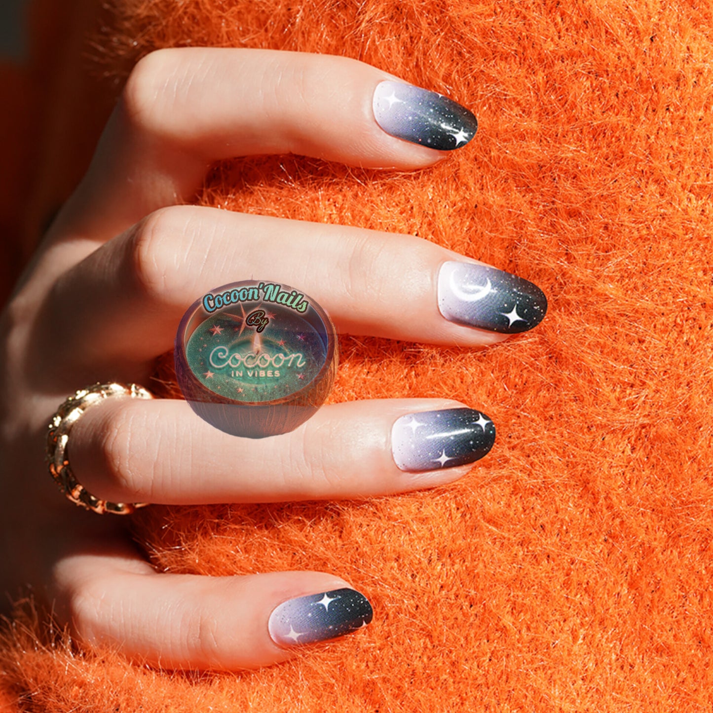 Cocoon’Nails – Cosmic Dreams : Plonge dans un dégradé céleste aux reflets étoilés…