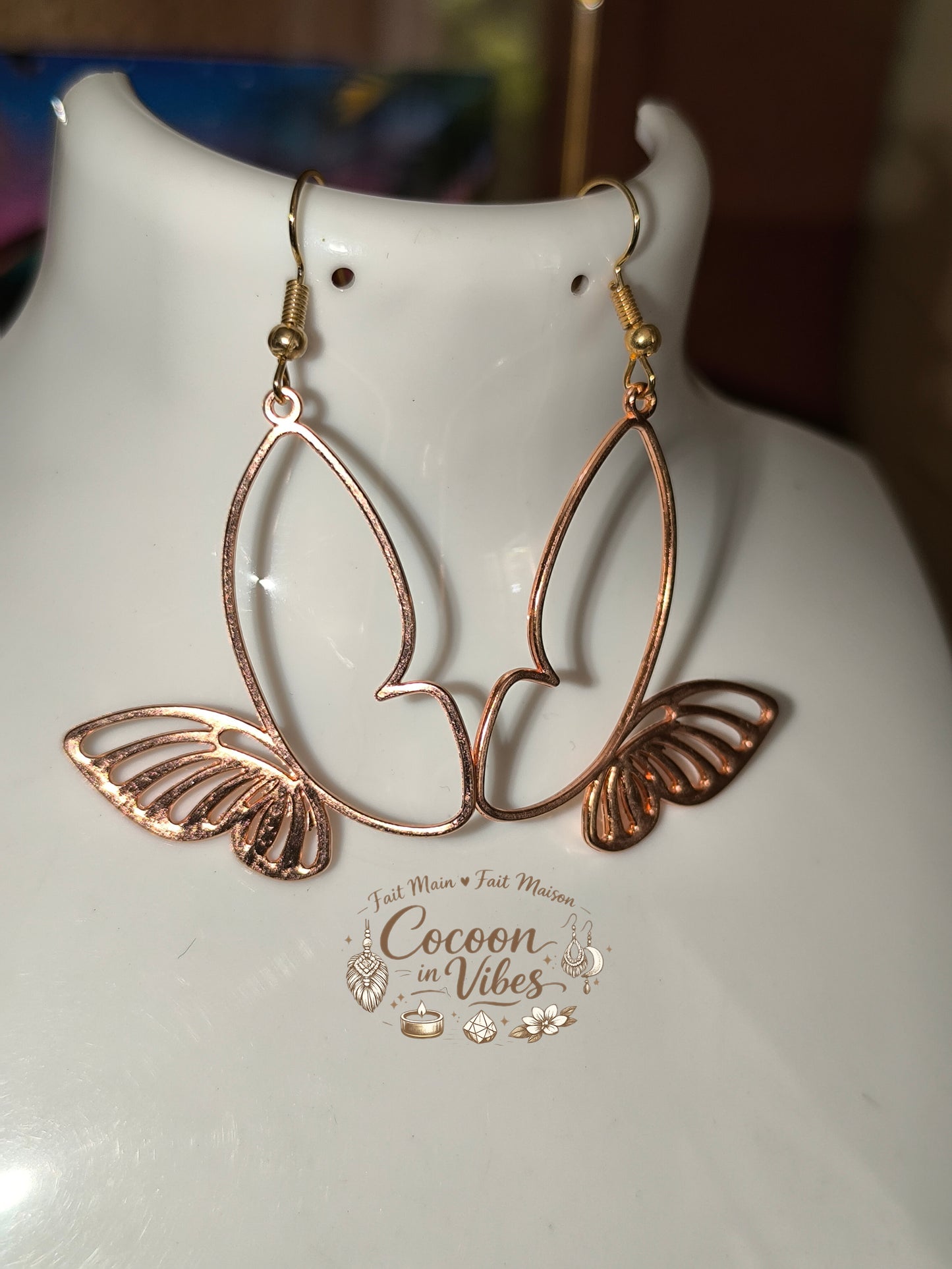 Boucles d'oreilles Papillon - Création artisanale