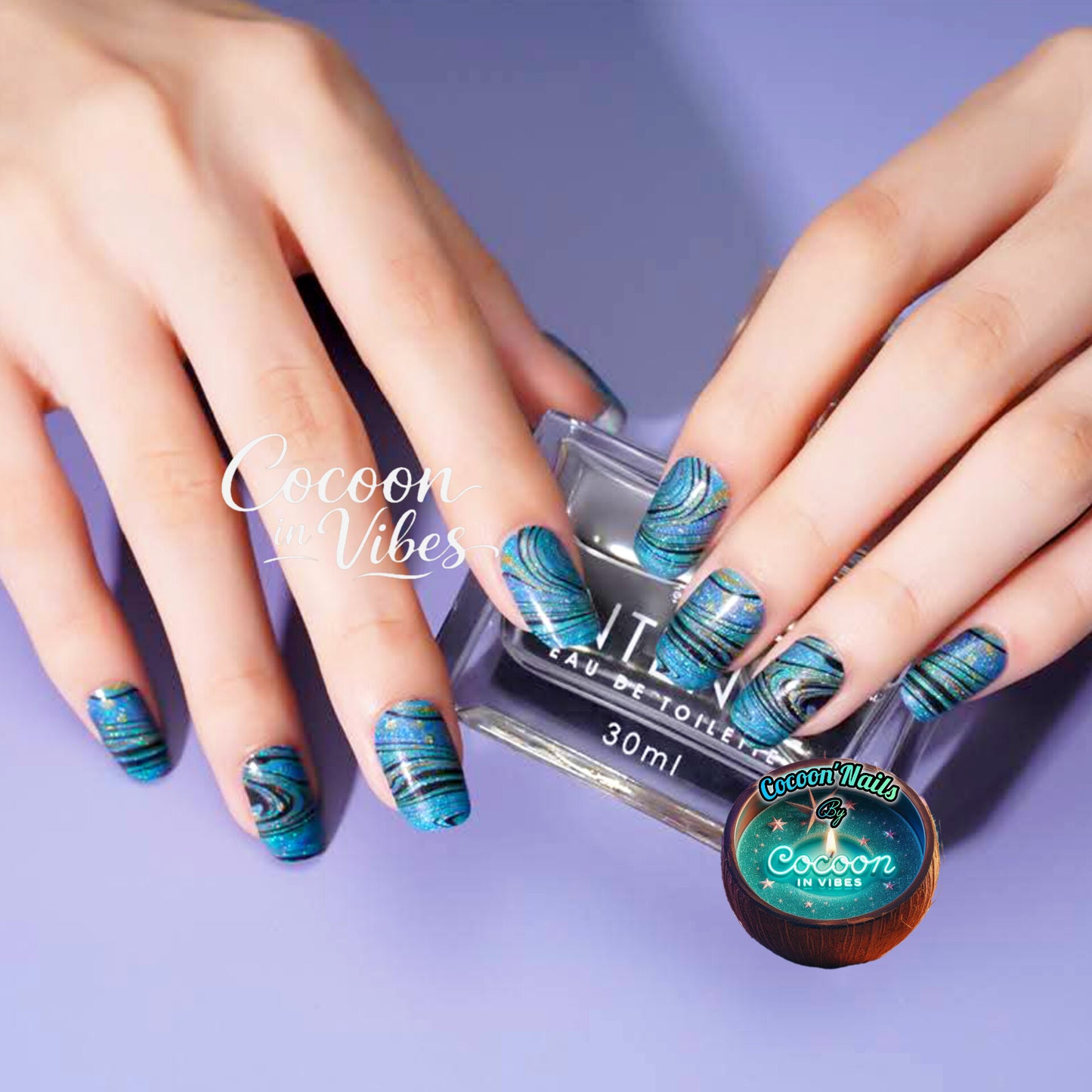 Cocoon’Nails Lagon Mystique – Vernis Autocollant Kit Complet