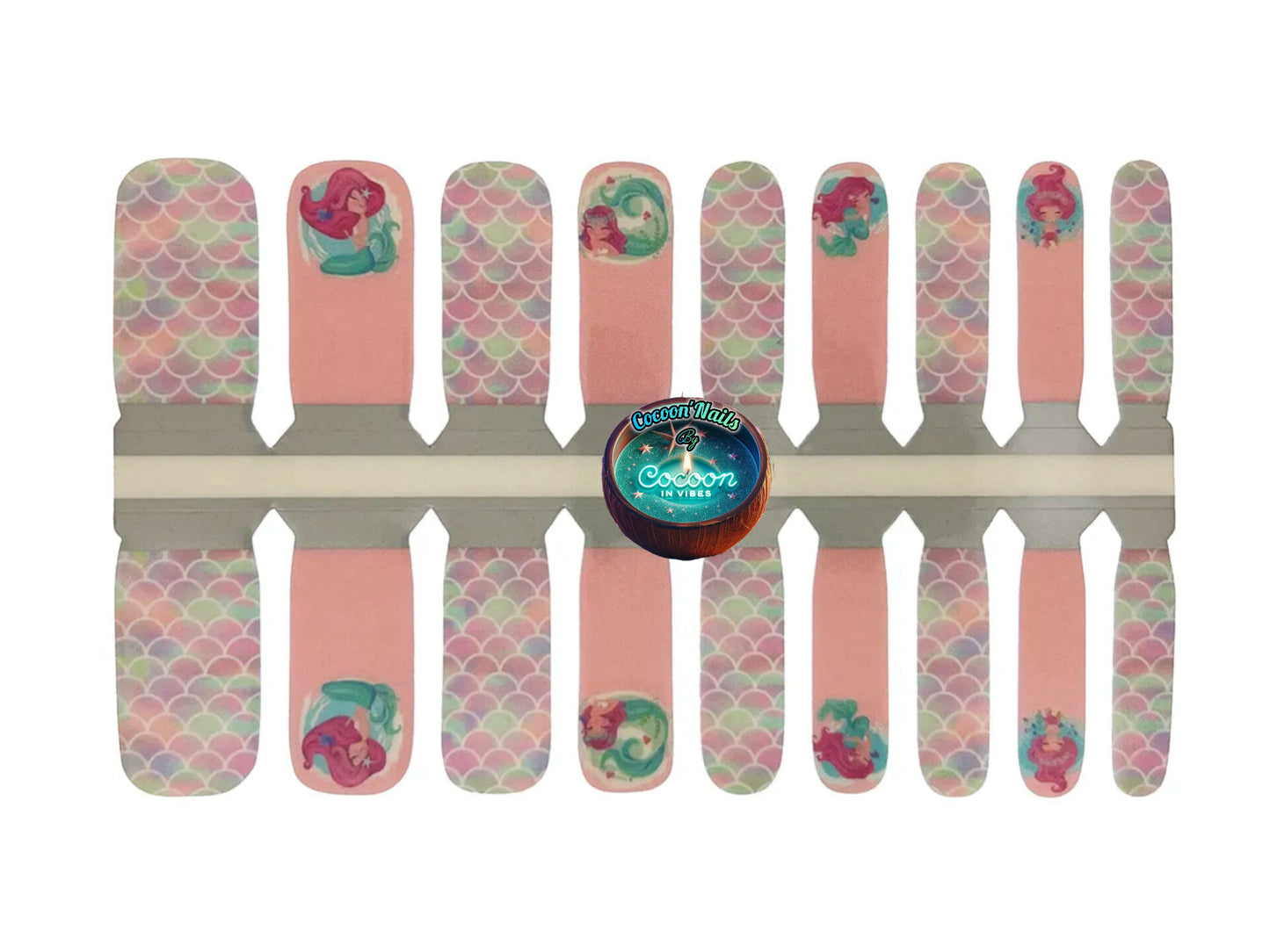 Cocoon’Nails Mini Sirène Magique – Vernis Autocollant Enfant Kit Complet