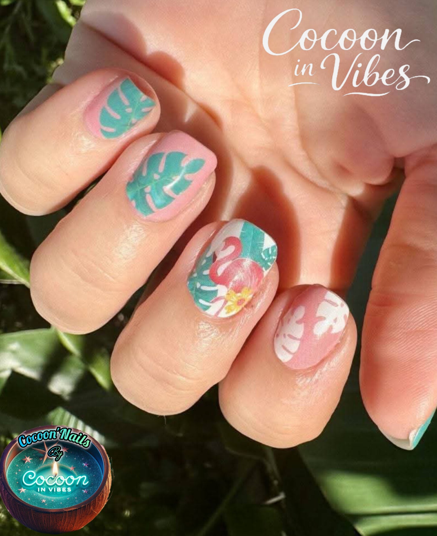 Cocoon’Nails Tropical Flamingo – Vernis Autocollant Kit Complet