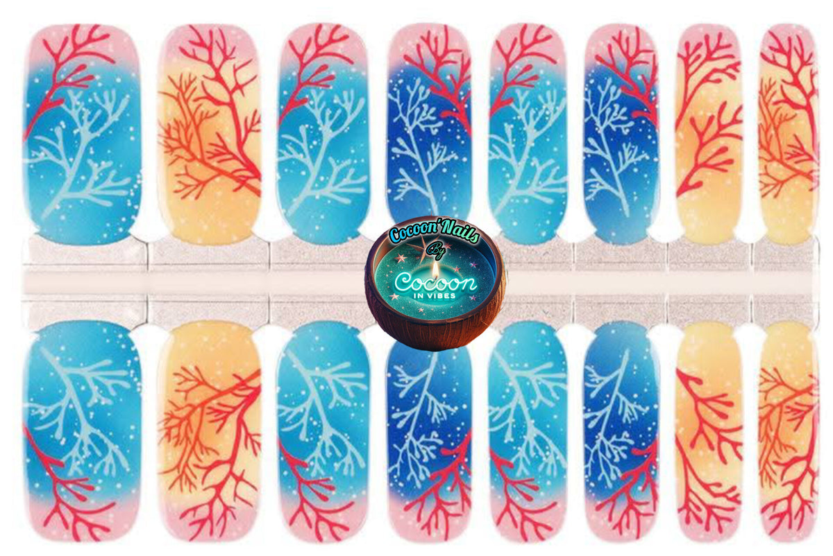 Cocoon’Nails Corail Paradise – Vernis Autocollant Kit Complet