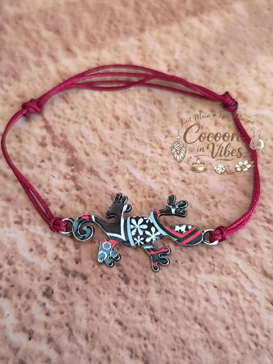 Bracelet Salamandre Colorée - Simple nœuds coulissant  – Création artisanale & 100 % personnalisable