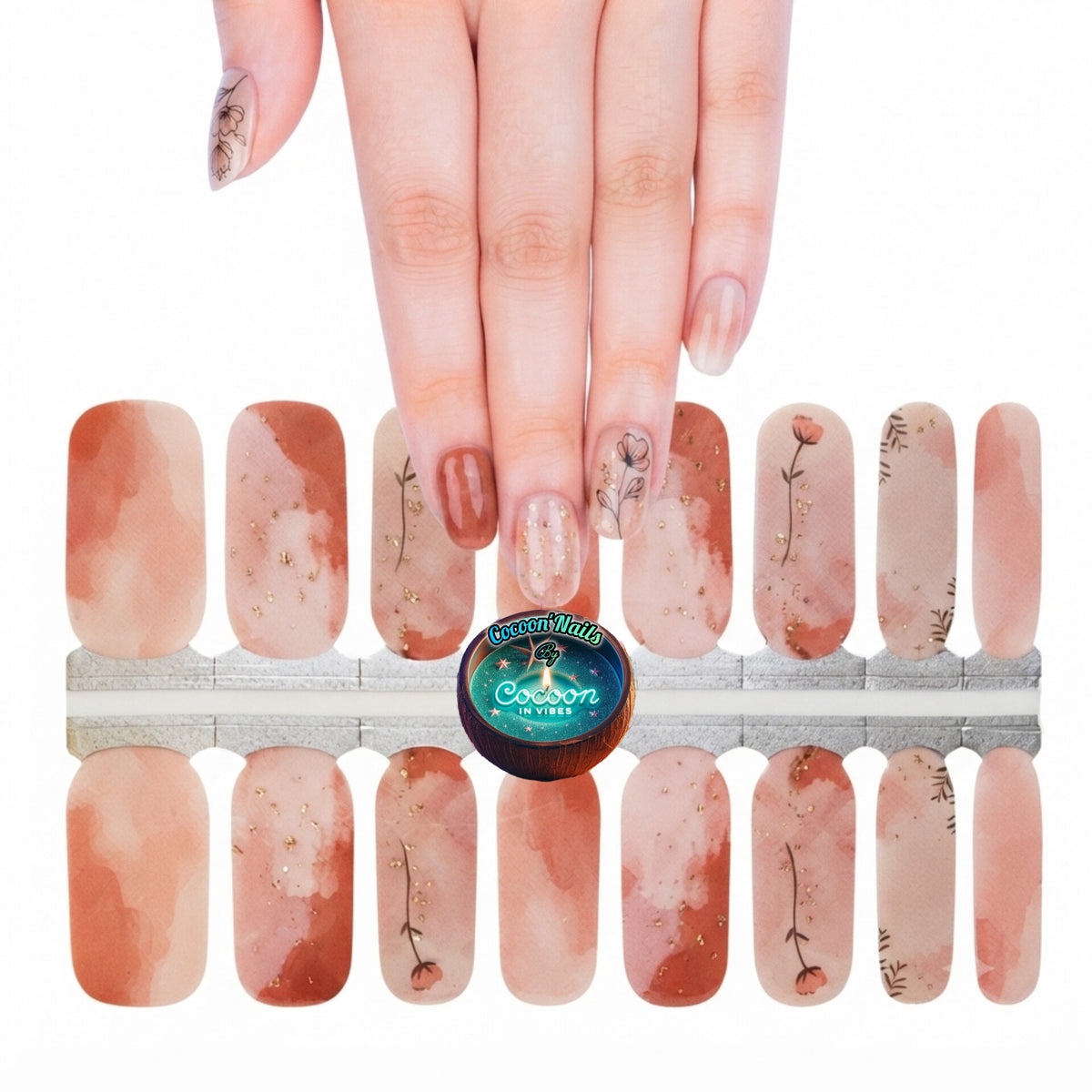 Cocoon’Nails Douceur Terracotta – Vernis Autocollant Kit Complet