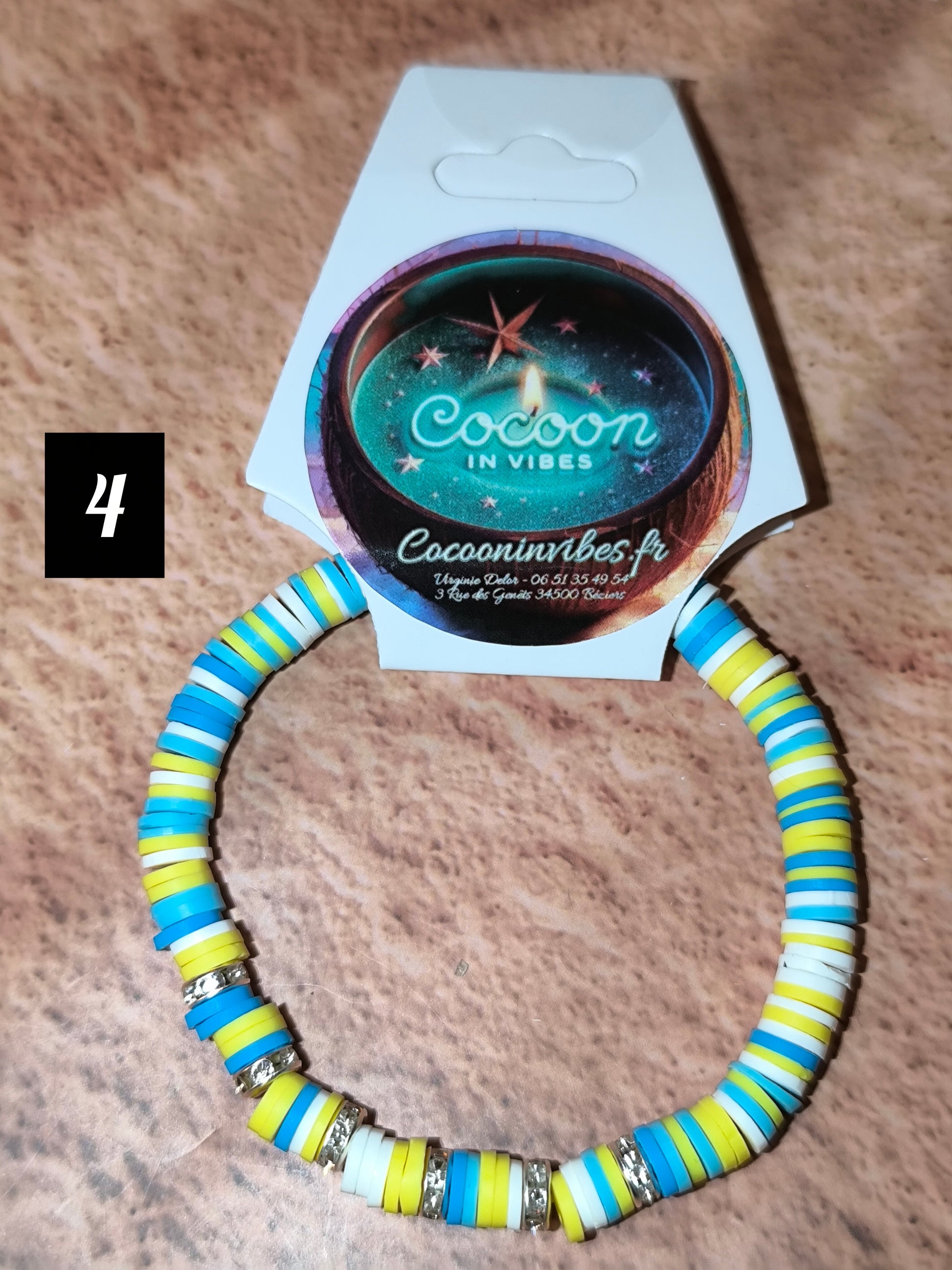 Bracelets Good Vibes en perles plates en pâte polymere - Sous les cocotiers... un monde de couleurs vous attend !