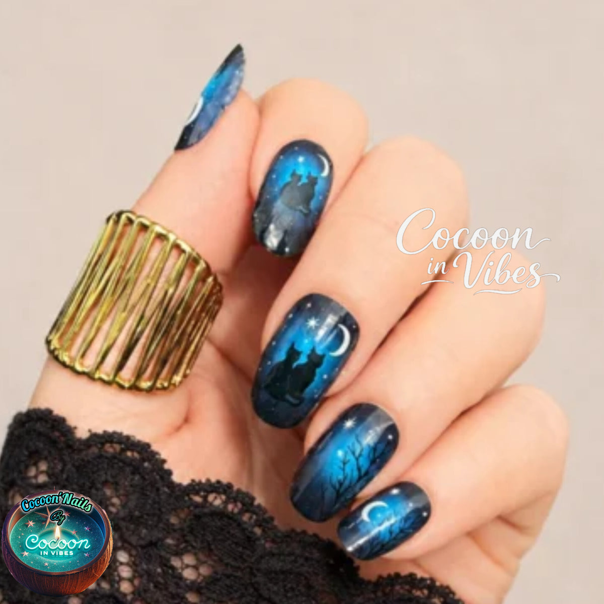Cocoon’Nails Nuit Luminescente – Vernis Autocollant Phosphorescent Kit Complet