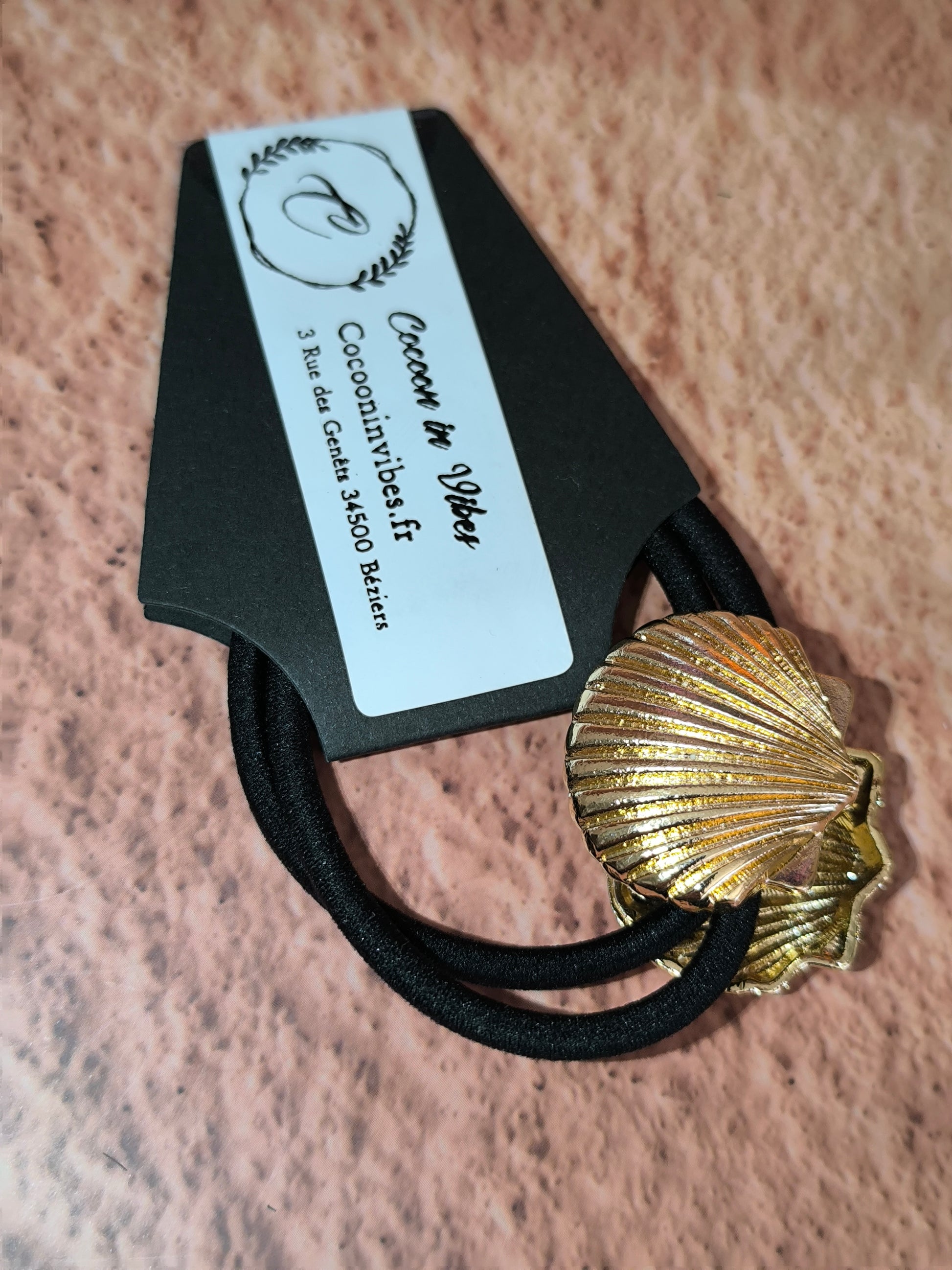 Lot de 2 gros Élastiques avec Bijoux Coquillage serti