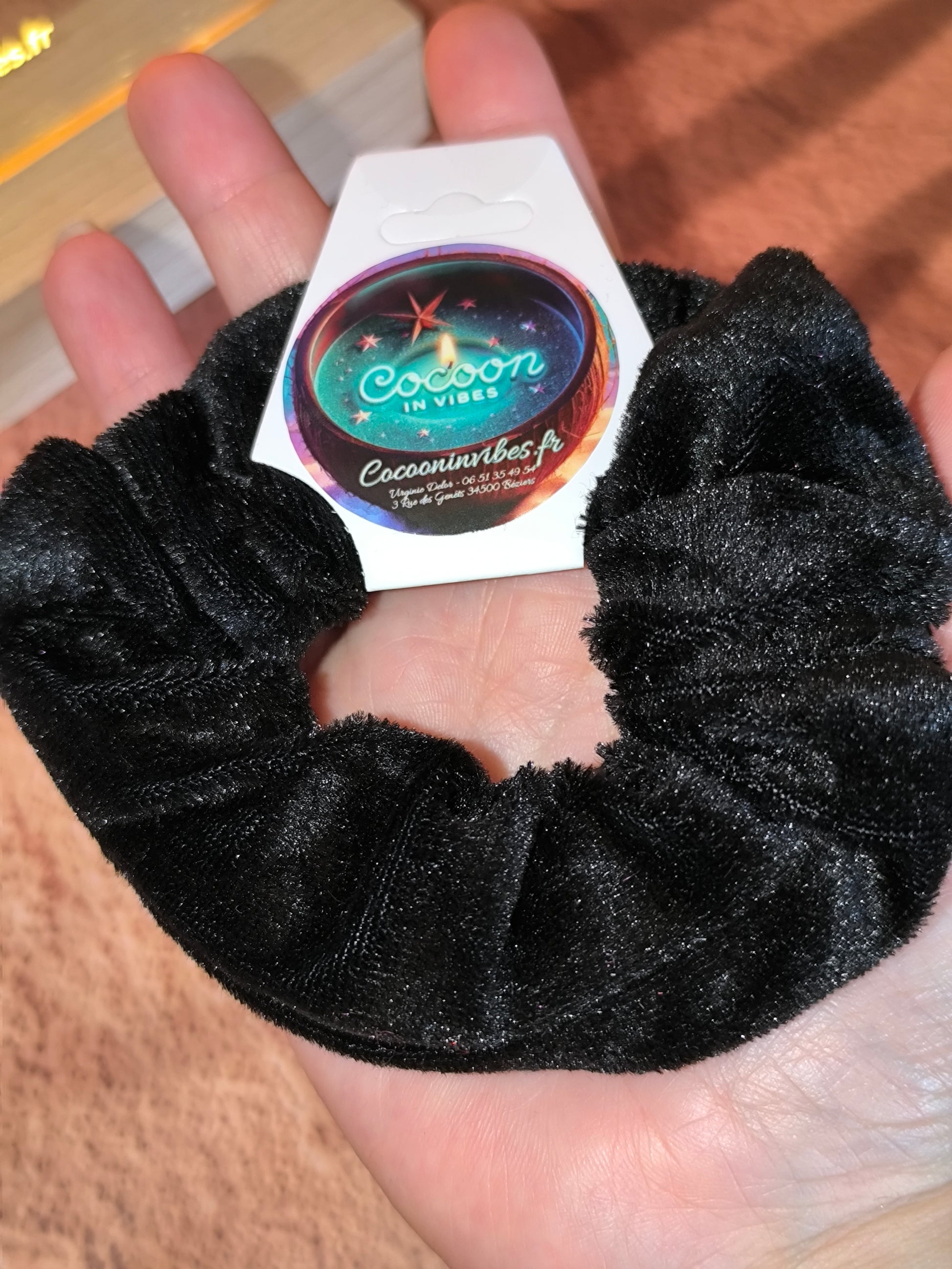 Chouchou Secret en Velours – Avec Poche Cachée Zippée