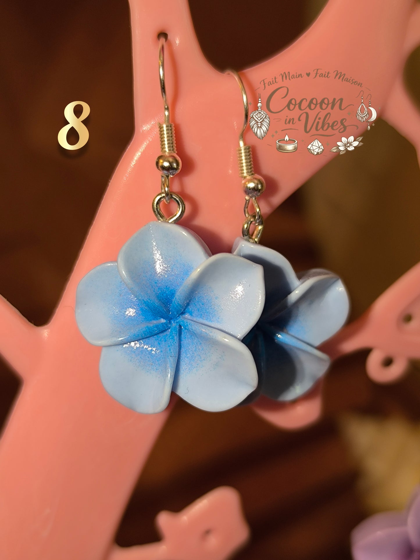 Boucles d’Oreilles "Fleurs de Monoï" — Création Artisanale