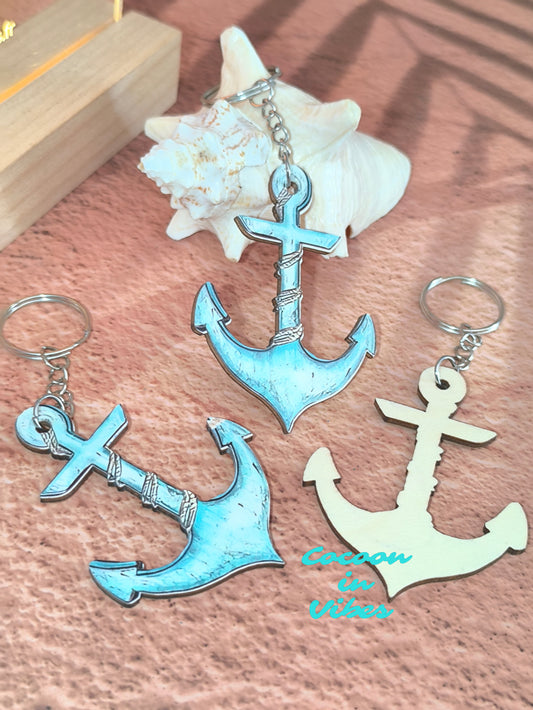 Porte-clé artisanal création Cocoon in Vibes – Ancre Marine