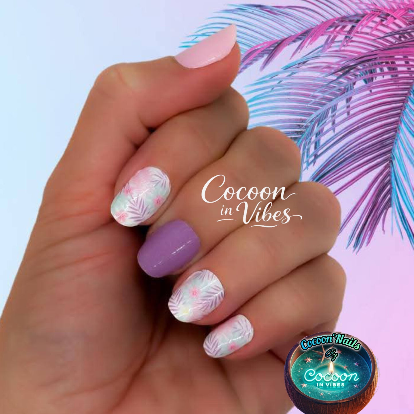 Cocoon’Nails Douceur Tropicale – Vernis Autocollant Kit Complet