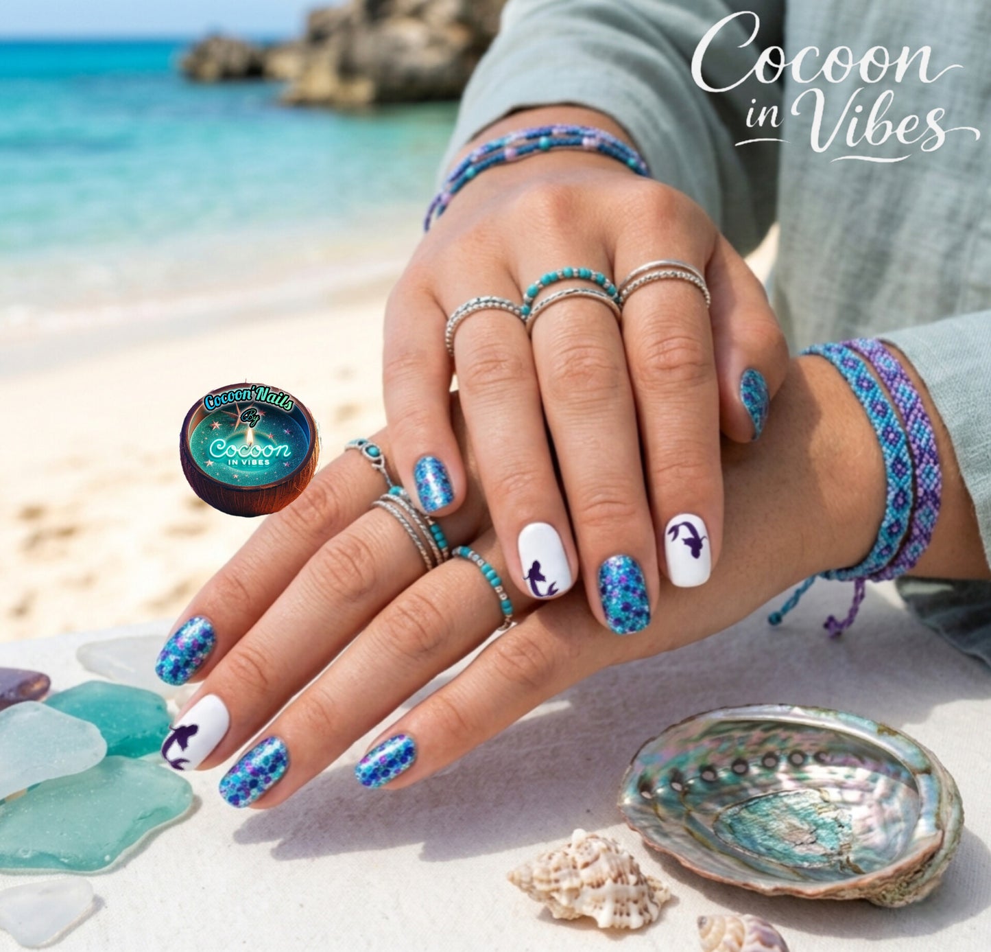 Cocoon’Nails Chant de la Mer – Vernis Autocollant Kit Complet