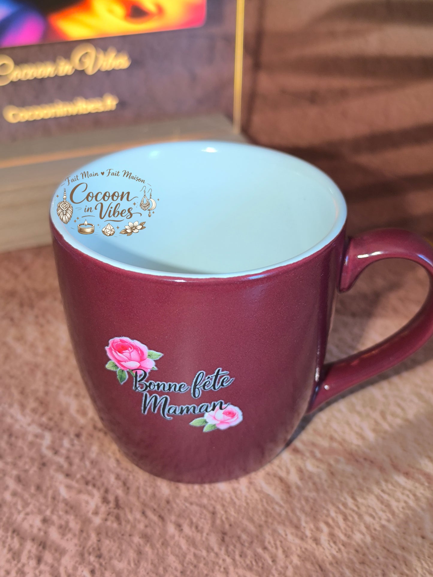 Tasse "Fête des Mères" Bordeaux – Pièce unique, création artisanale Cocoon in Vibes