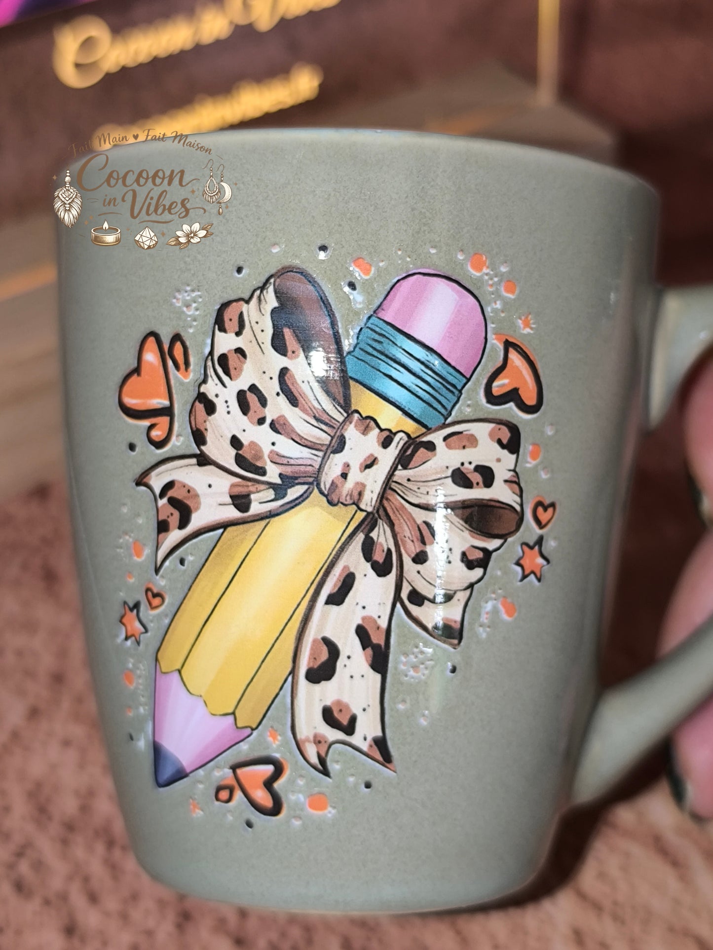 Tasse "Fin d'année scolaire" Beige – THANK YOU – Pièce unique, création artisanale Cocoon in Vibes