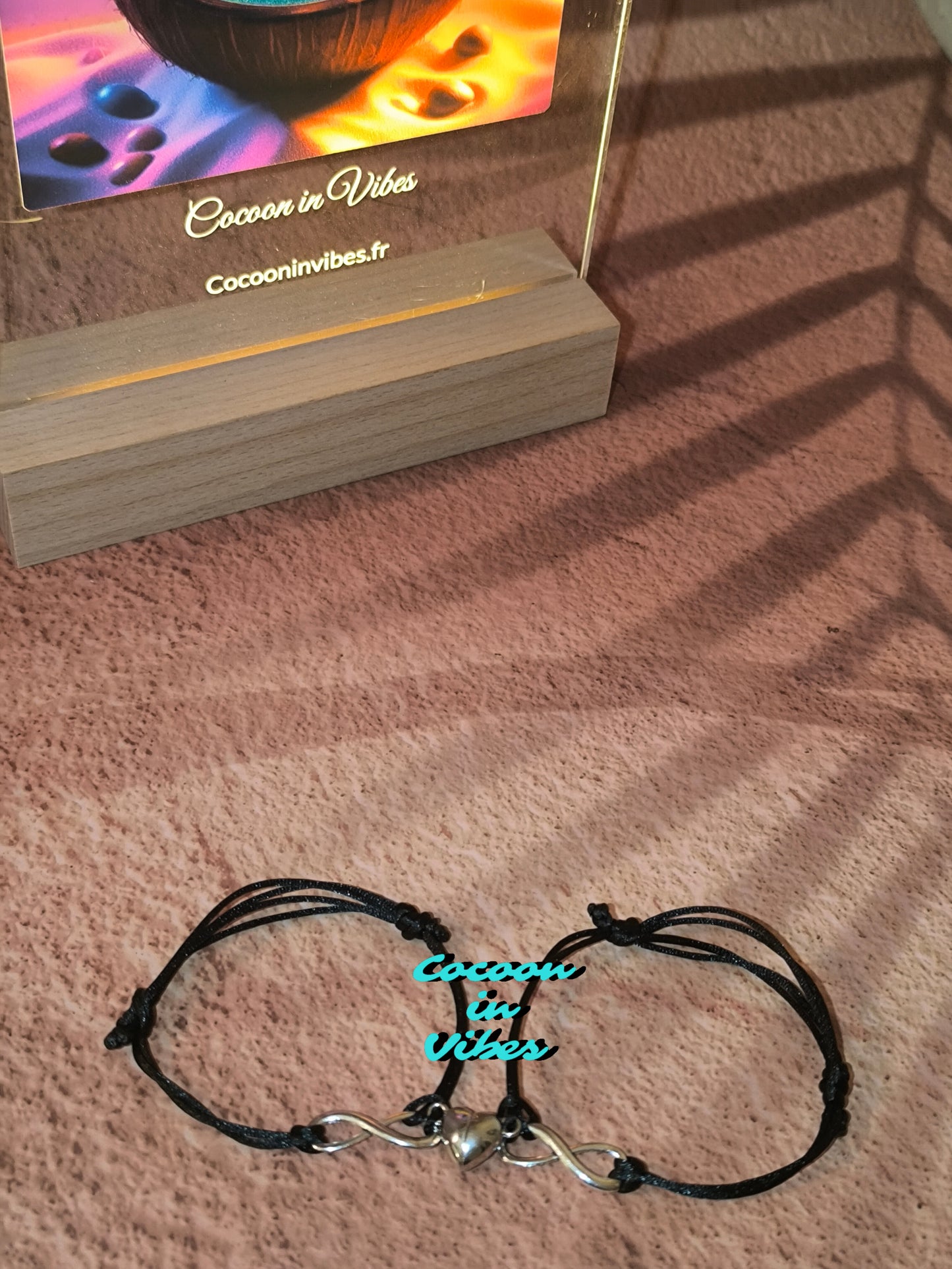 2 Bracelets de couple artisanaux – Cœur délicatement ajouré, aimantés