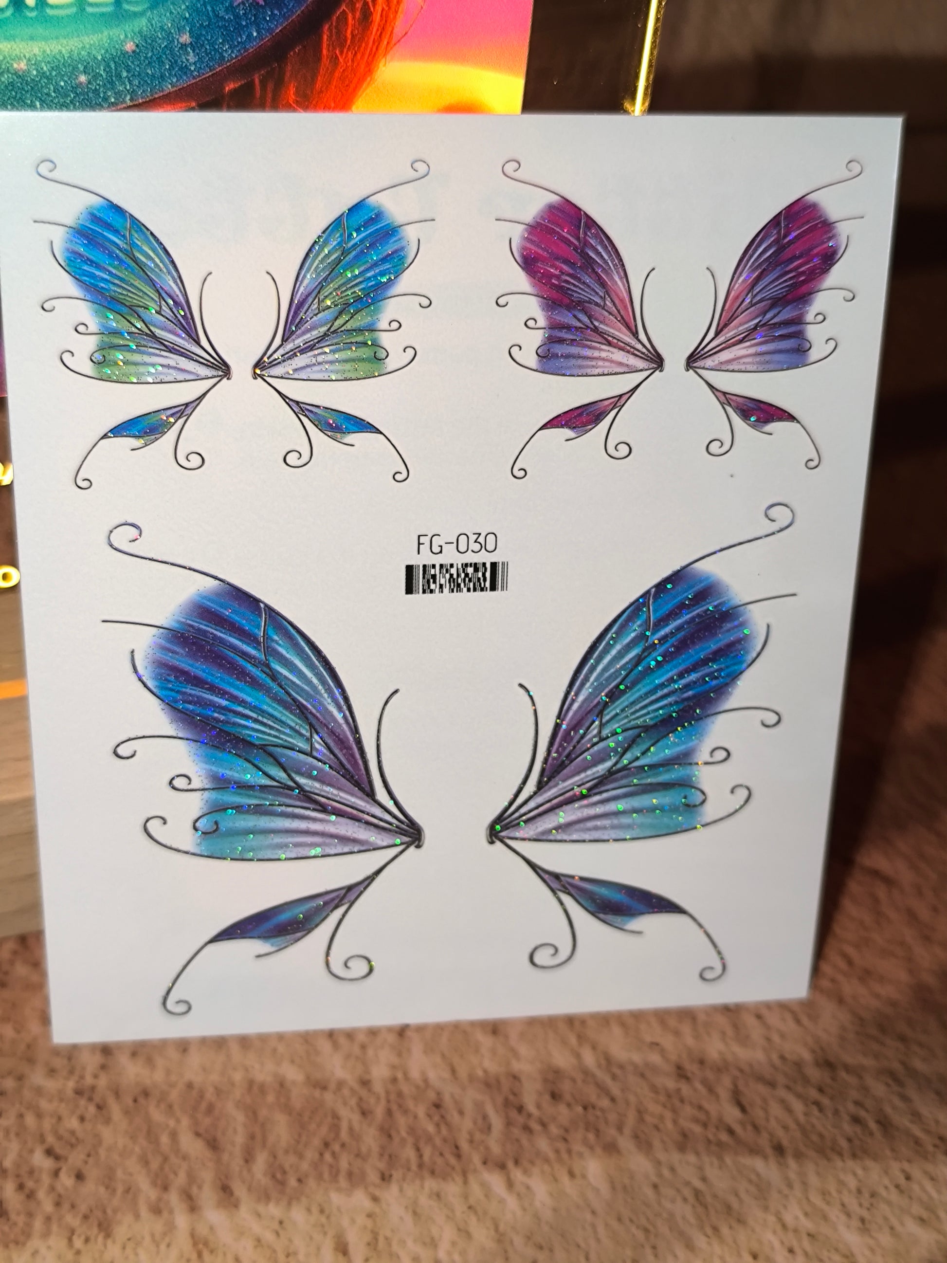Tatouages Éphémères Pailletés Papillons – Sublimez Votre Regard