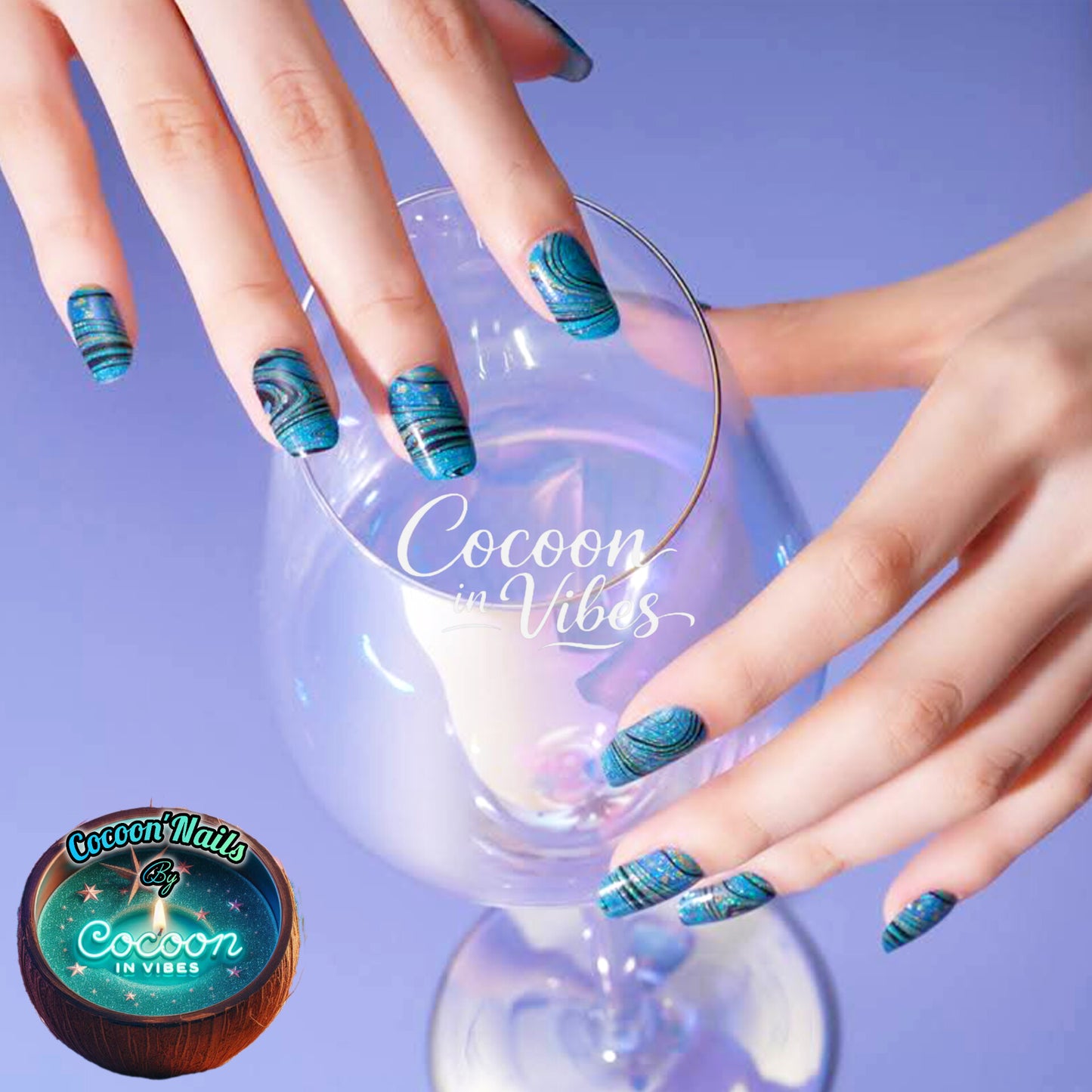 Cocoon’Nails Lagon Mystique – Vernis Autocollant Kit Complet