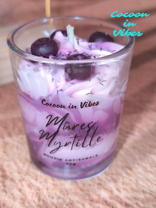 Bougie Gourmande Artisanale – Mûre Myrtille 70g