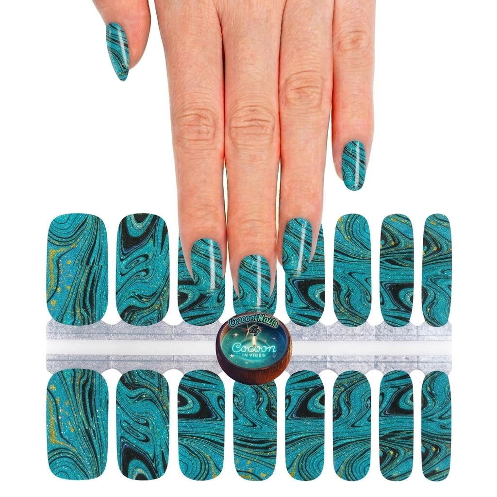Cocoon’Nails Lagon Mystique – Vernis Autocollant Kit Complet