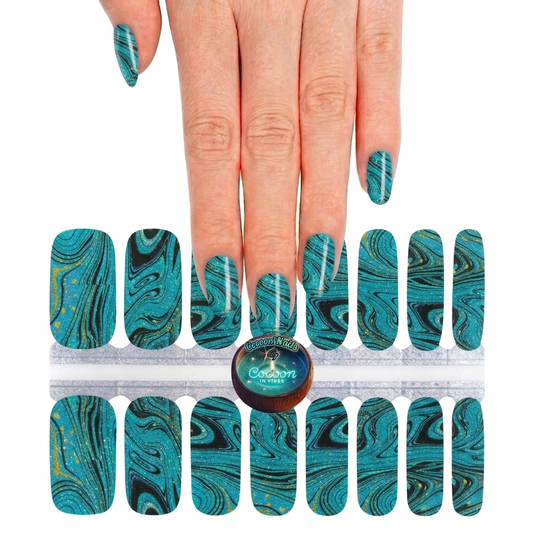 Cocoon’Nails Lagon Mystique – Vernis Autocollant Kit Complet