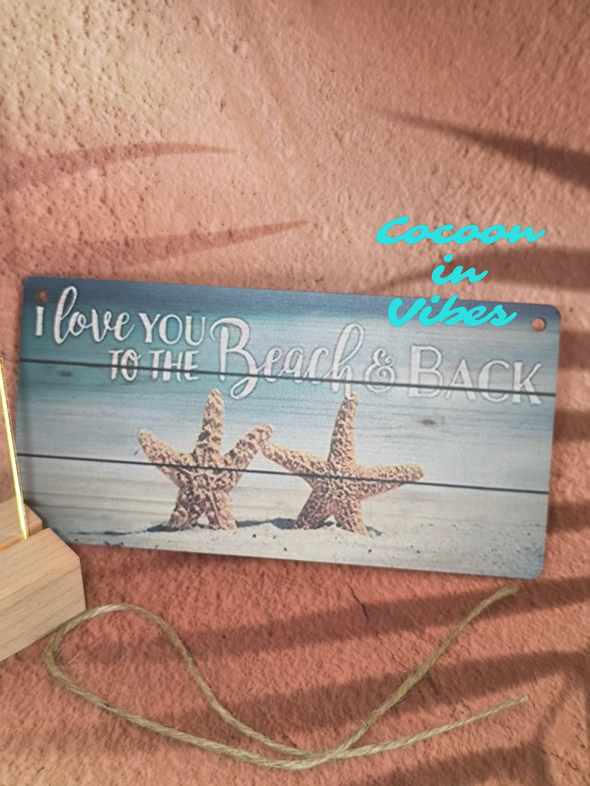 Décoration murale "I Love You to the Beach and Back" – Un Petit Message du Cœur version étoiles de mer