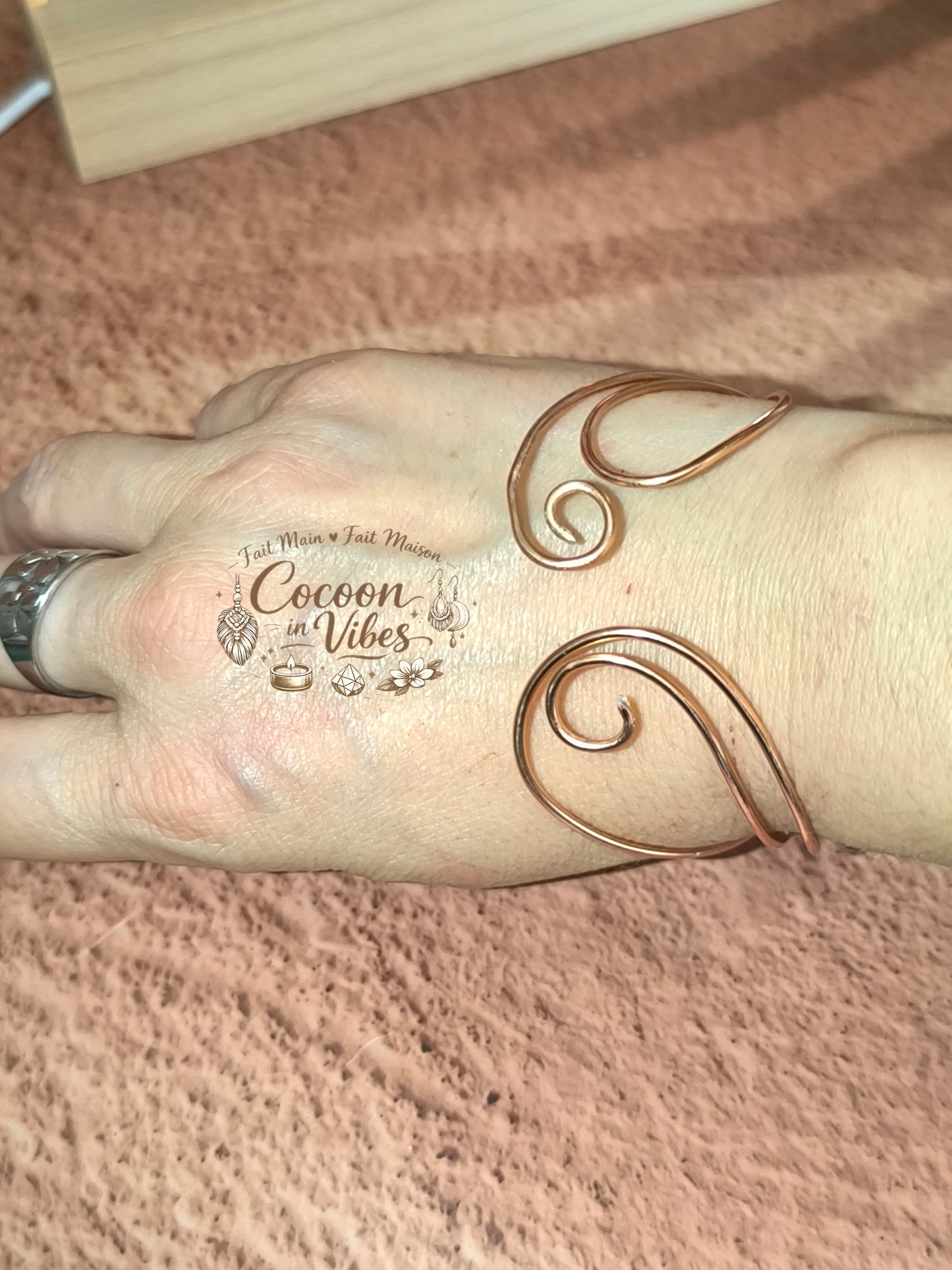 Bracelet Personnalisable Douce Spirale (Or Rose & Teintes au choix) – Collection Douce Spirale