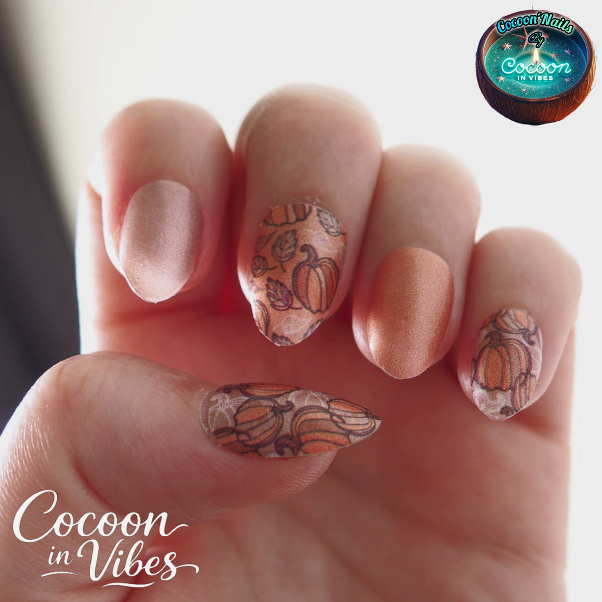 Cocoon’Nails Douce Citrouille – Vernis Autocollant Kit Complet