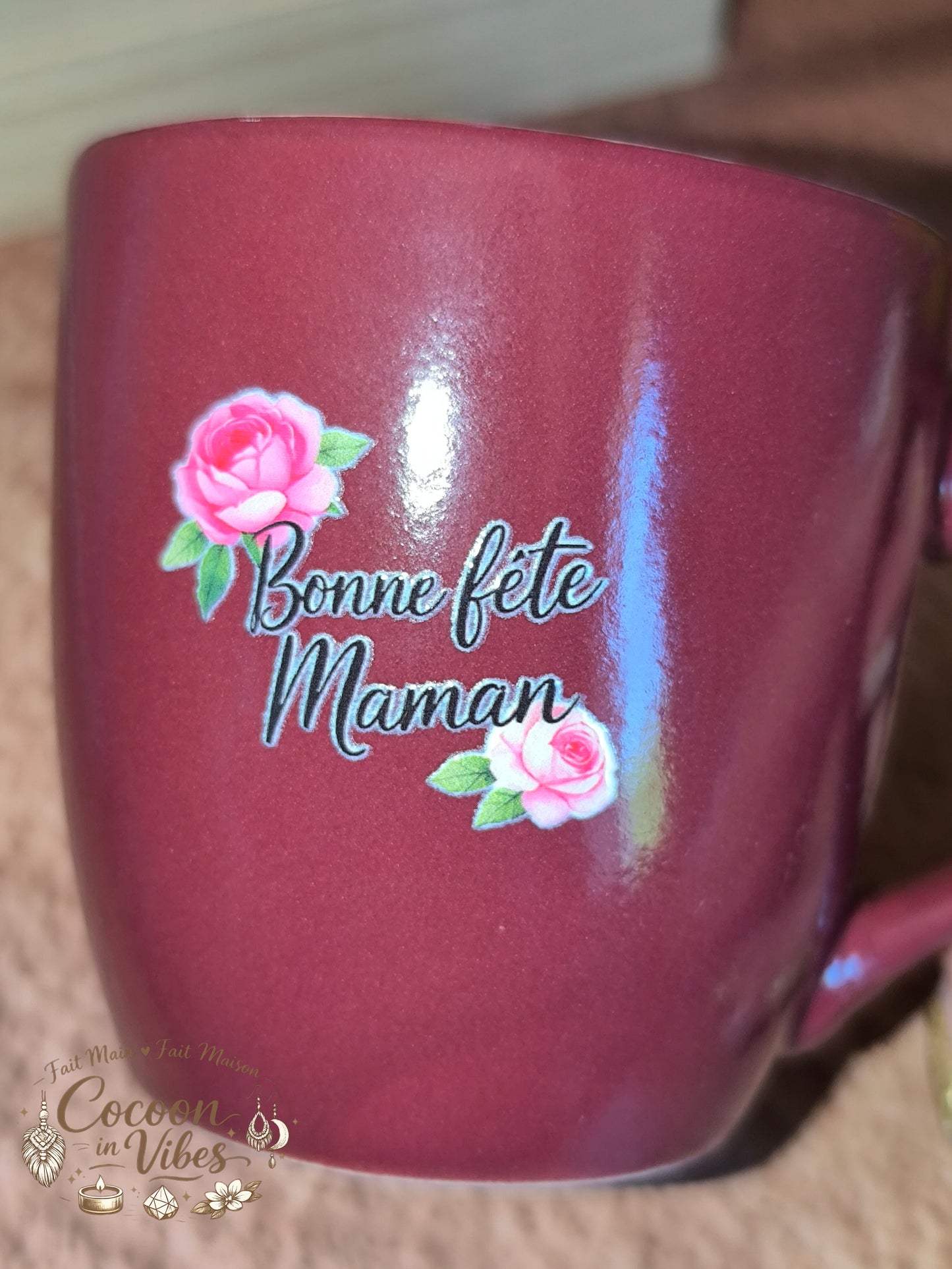 Tasse "Fête des Mères" Bordeaux – Pièce unique, création artisanale Cocoon in Vibes