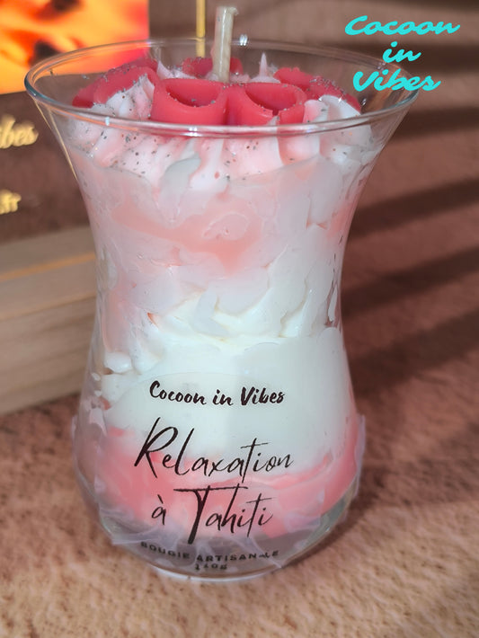 Bougie Gourmande Artisanale 110 g – Relaxation à Tahiti