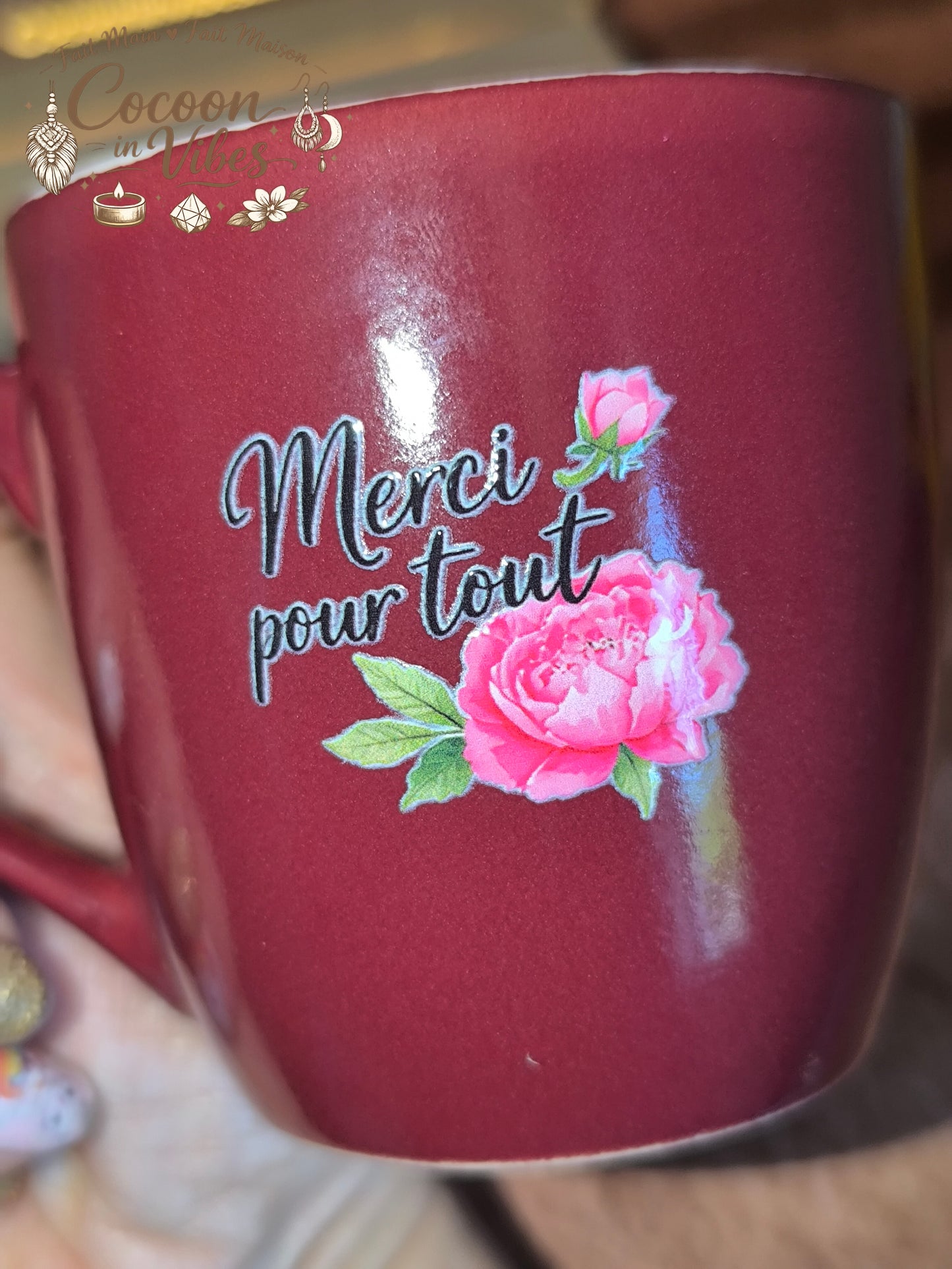 Tasse "Fête des Mères" Bordeaux – Pièce unique, création artisanale Cocoon in Vibes