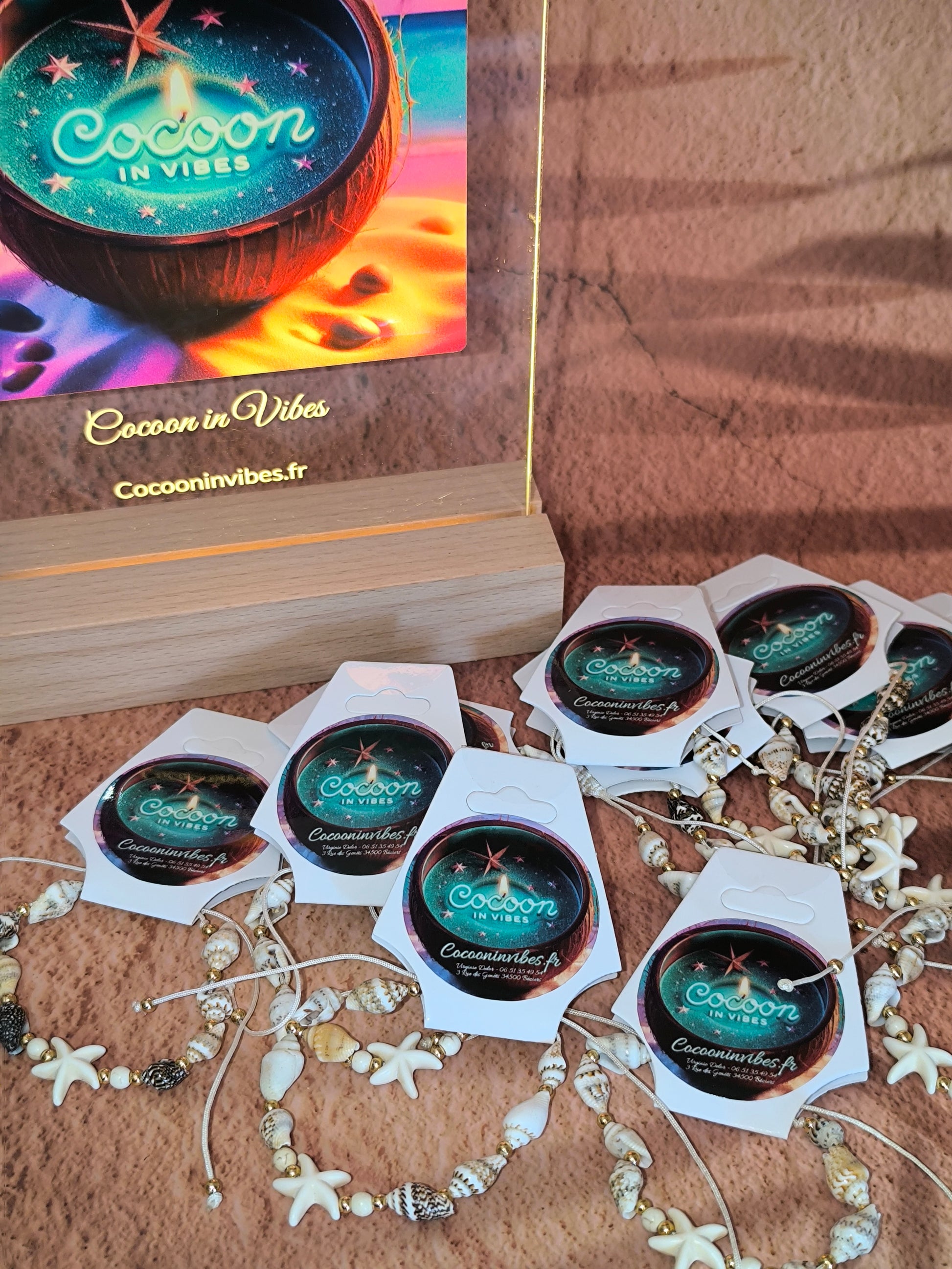 Bracelet Coquillages & Étoile de Mer – Cordon noué à fermoir Coulissant