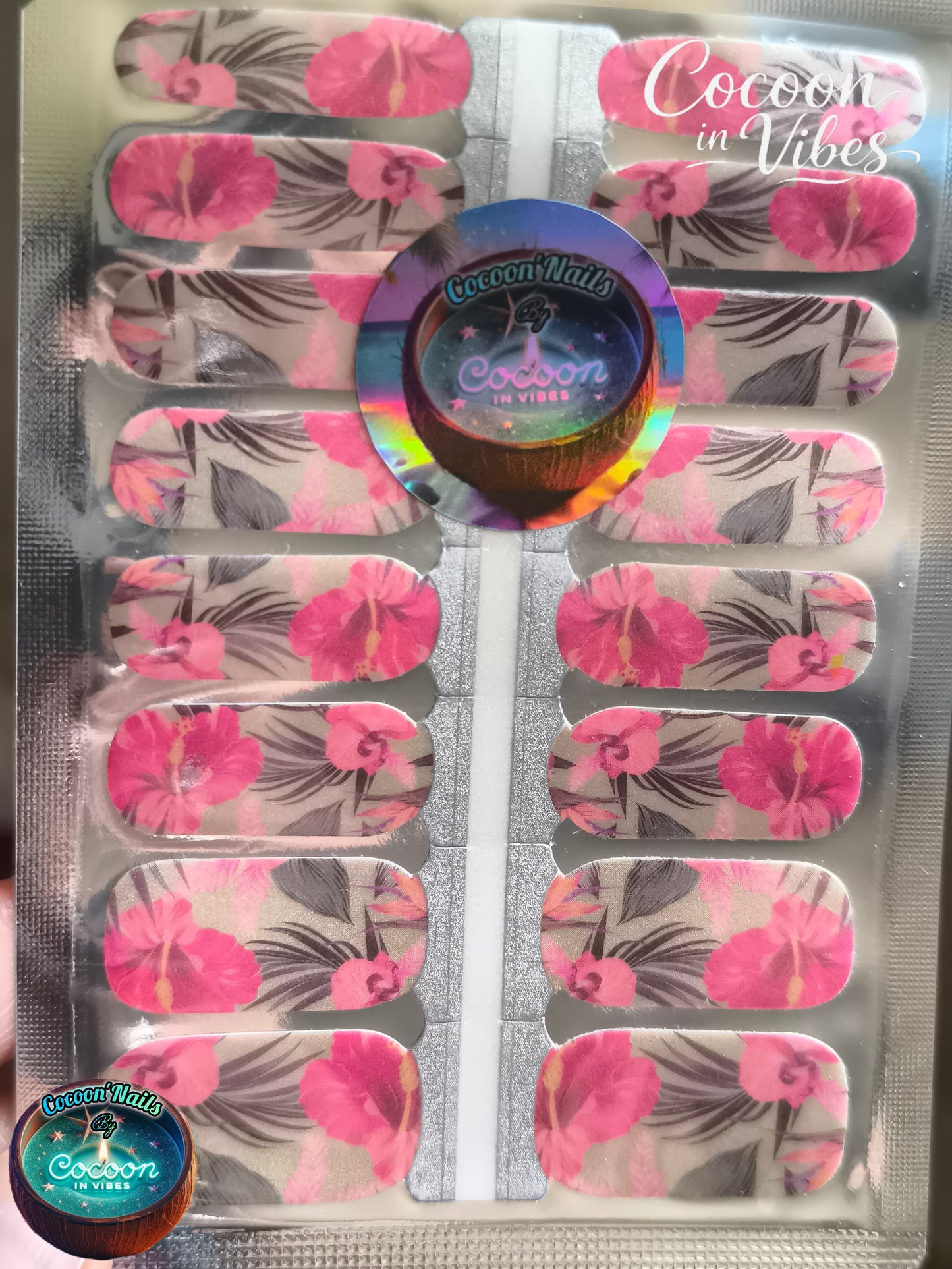 Cocoon’Nails Hibiscus d'été – Vernis Autocollant Kit Complet