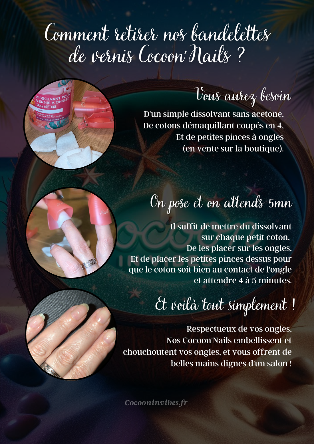 Cocoon’Nails Corail Paradise – Vernis Autocollant Kit Complet