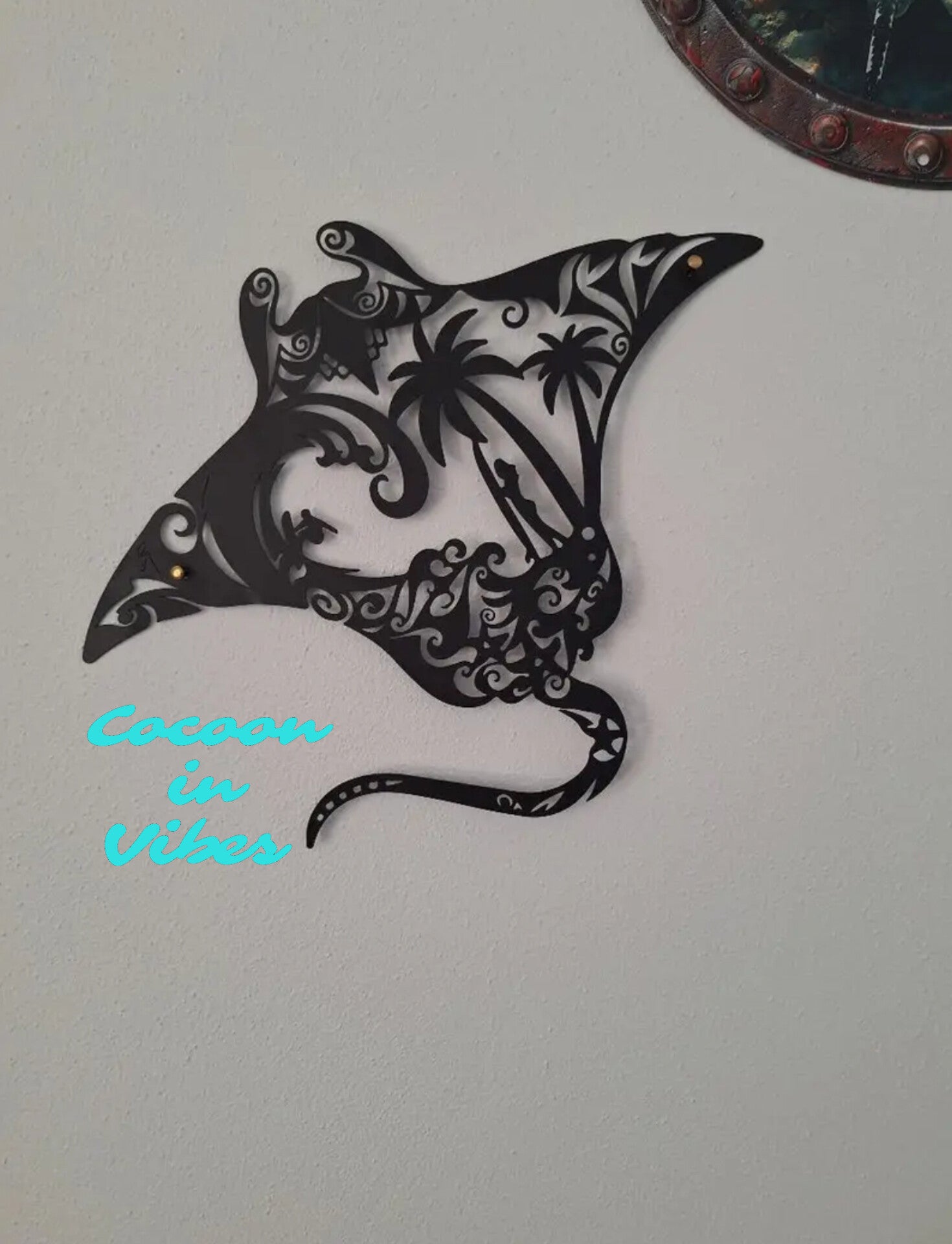 Grande Décoration murale Raie Manta Tropicale – L’Invitation au Voyage