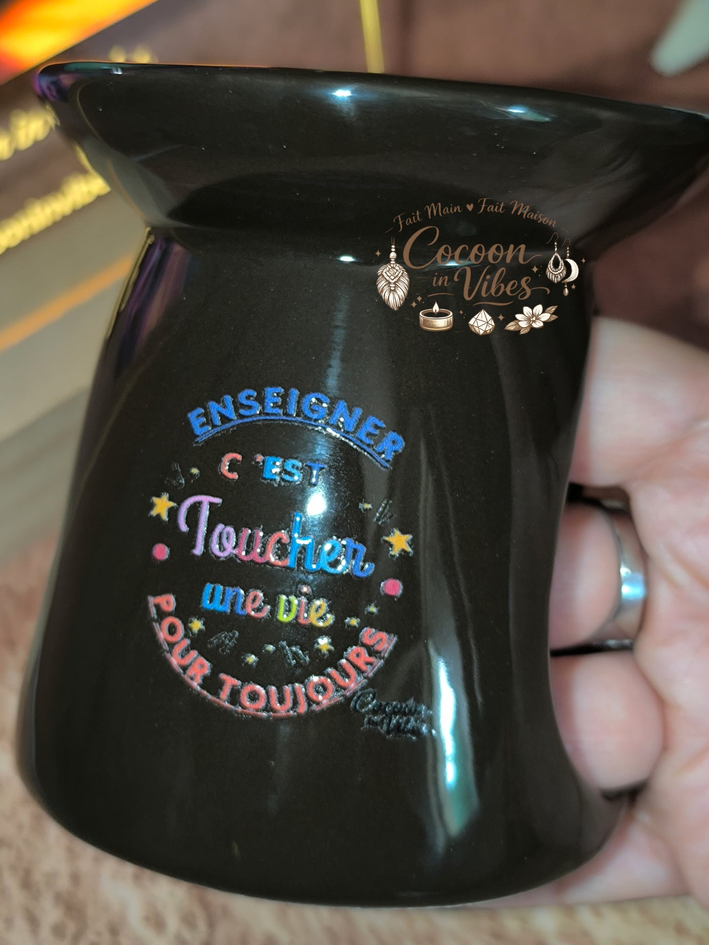 Brûleur Merci pour cette belle année Chocolat Brillant + 1 Fondant OFFERT – Pièce unique, création artisanale Cocoon in Vibes
