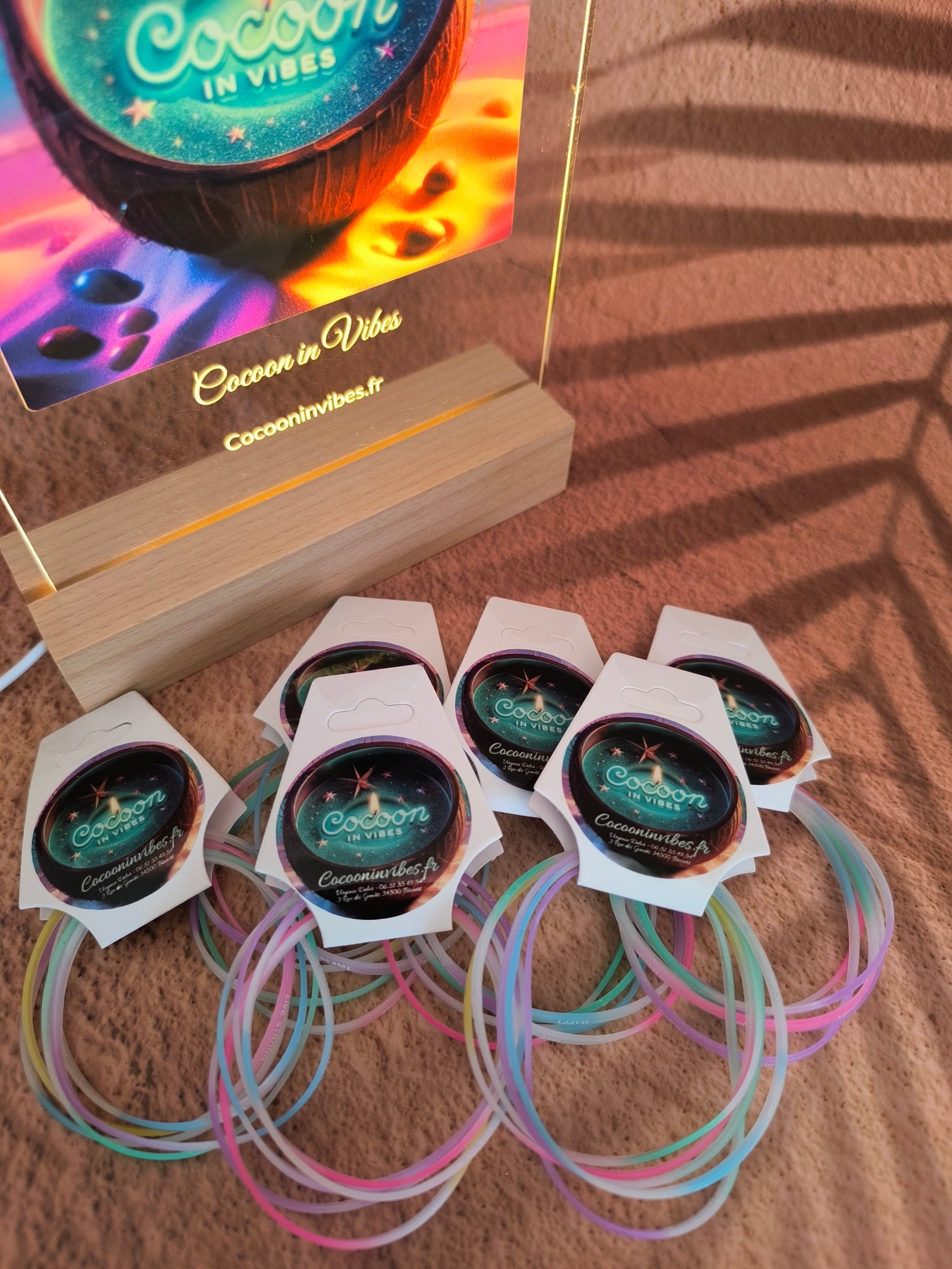 Lot de 5 Bracelets Good Vibes Phosphrescents